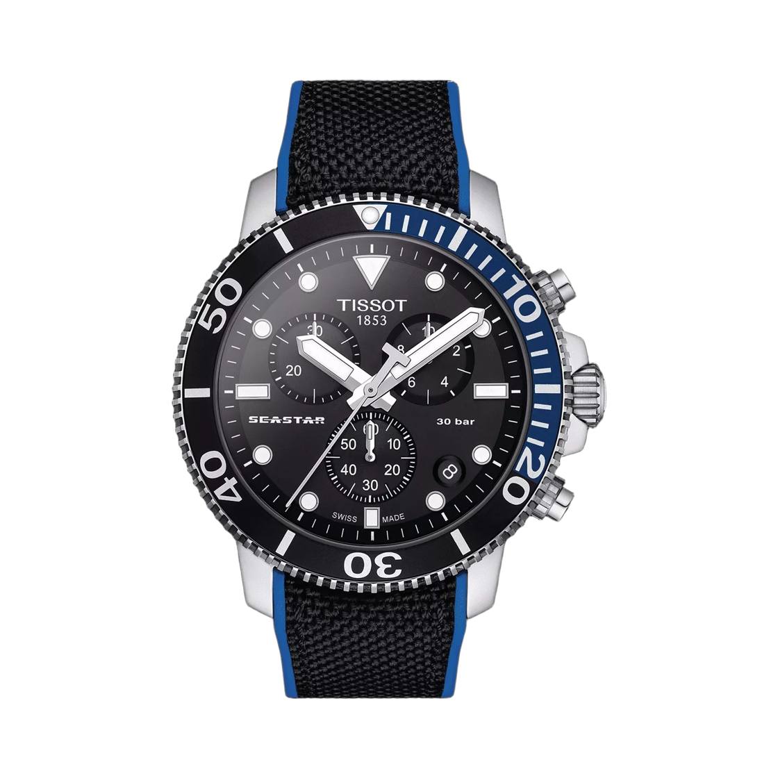 T1204171705103 Tissot Seastar 1000 Chronograph Quartz 45.5mm Stainless Steel Black