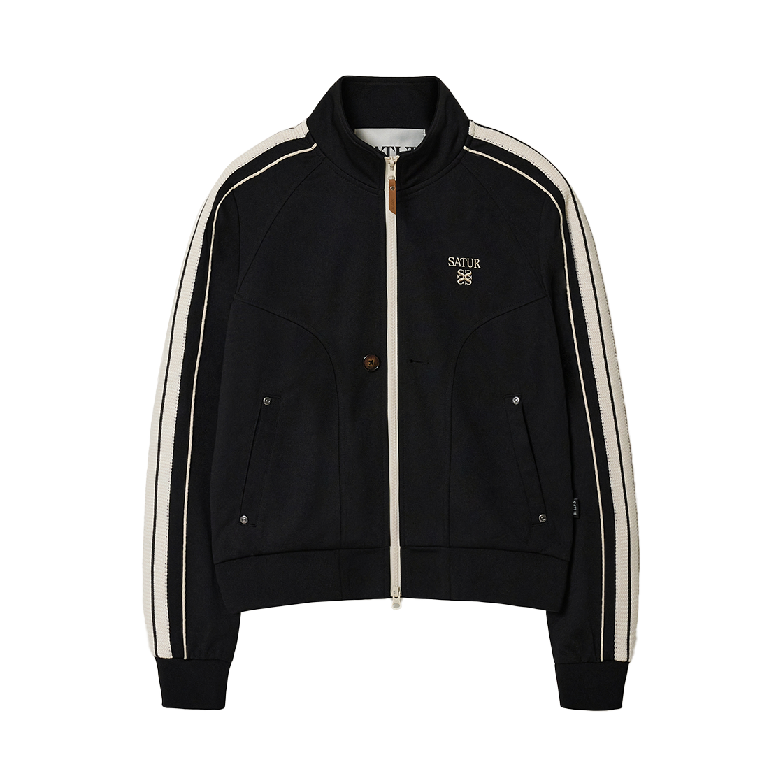 SA261WTJ02BLK0 SATUR W Essential Lawton Track Zip-up Jacket Black
