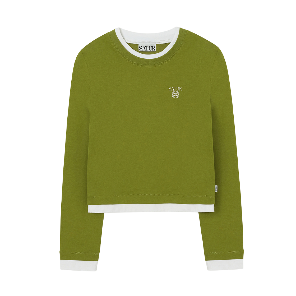 SA261WLS01OGN0 SATUR W Layered Long Sleeve Olive Green