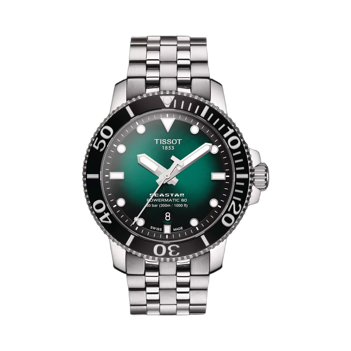 티쏘 씨스타 1000 파워매틱 80 43mm 스테인리스 스틸 그린 블랙(Tissot Seastar 1000 Powermatic 80 43mm Stainless Steel Green Black) - 1