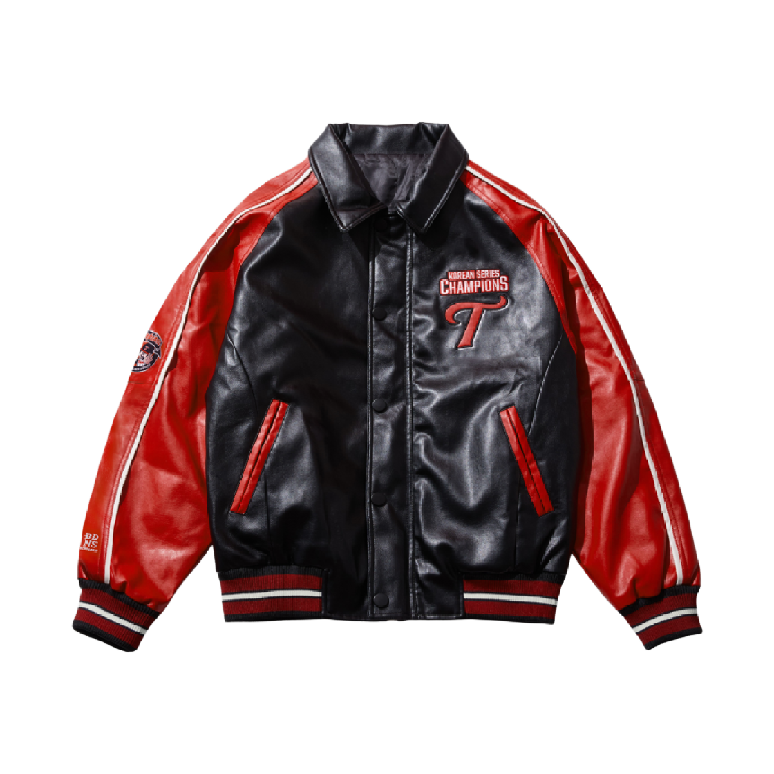 빠더너스 x LG트윈스 2025 챔피온 레더 동계 자켓 레드(BDNS x LG TWINS 2025 Champions Leather Jacket Red)