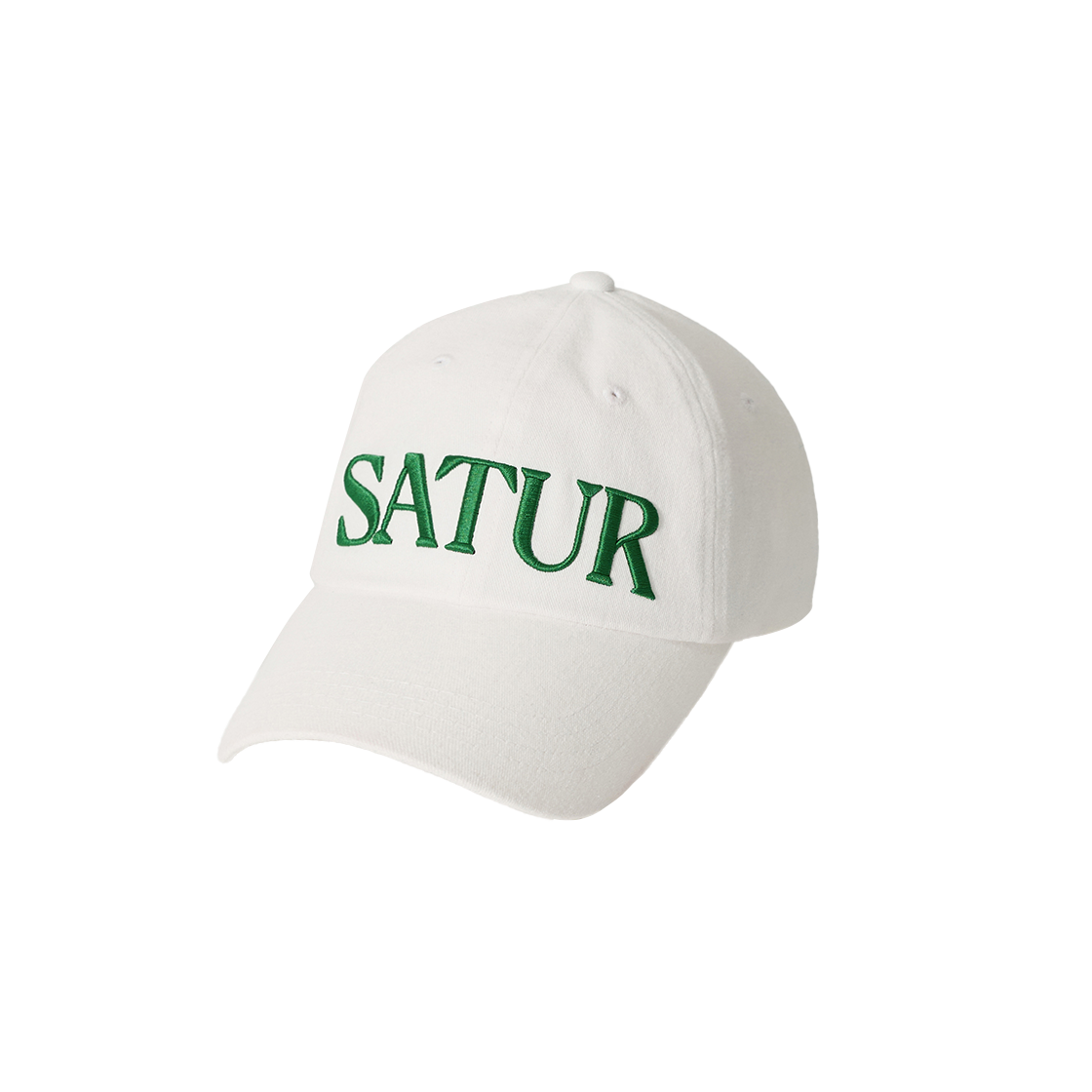 SA261UAP01WHT0 SATUR Vintage Casual Volume Embroidery Ball Cap White