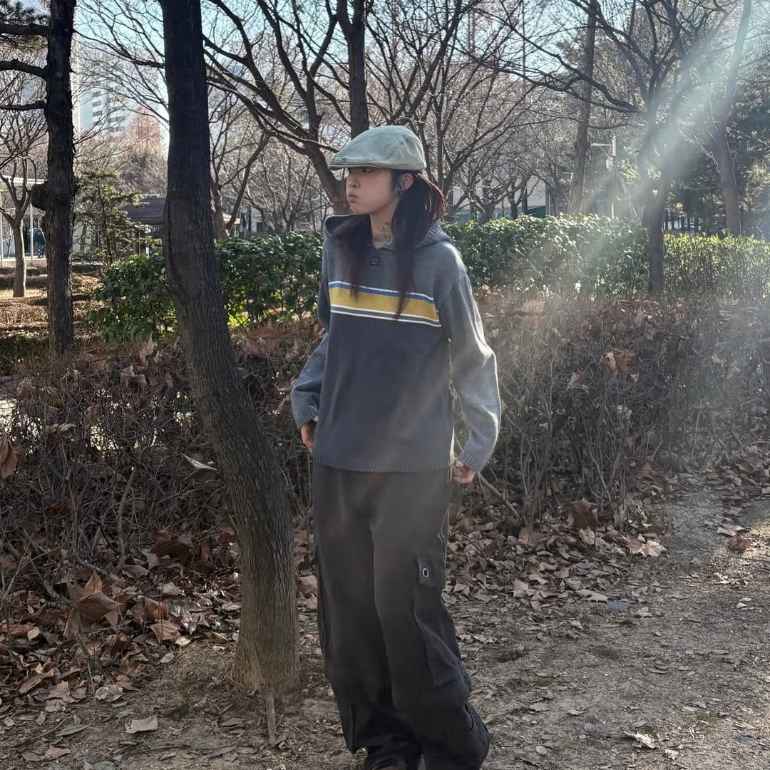 SPORT CHAMBER SC Glide Knit Hoodie Charcoal 착용 스타일 - 4