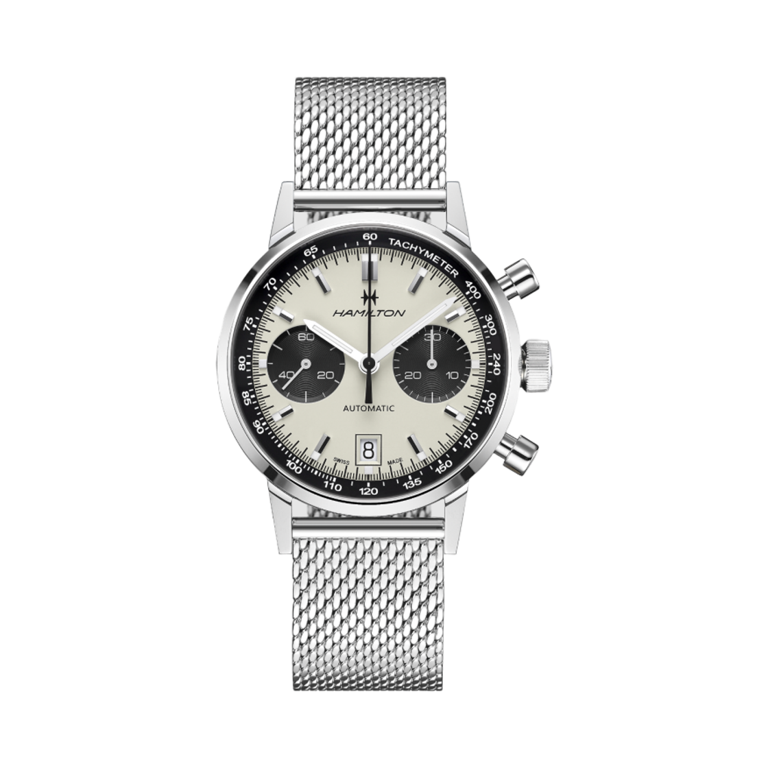 H38416111 Hamilton American Classic Intra-Matic Auto Chrono 40mm Stainless Steel White Silver