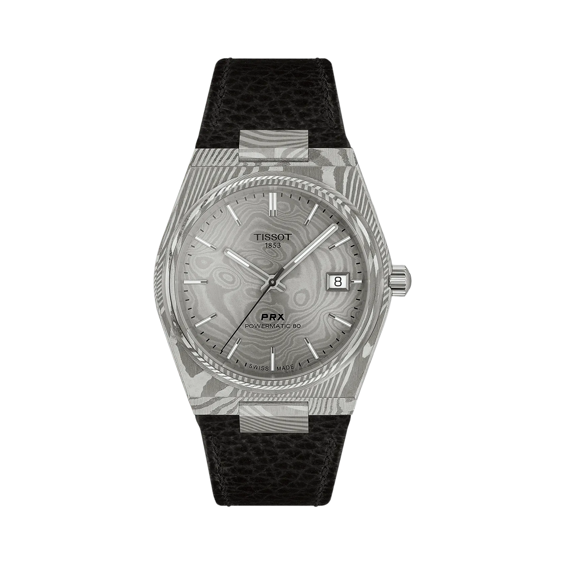 티쏘 PRX 오토매틱 다마스쿠스 38mm 스테인리스 스틸 블랙(Tissot PRX Automatic Damascus 38mm Stainless Steel Black)
