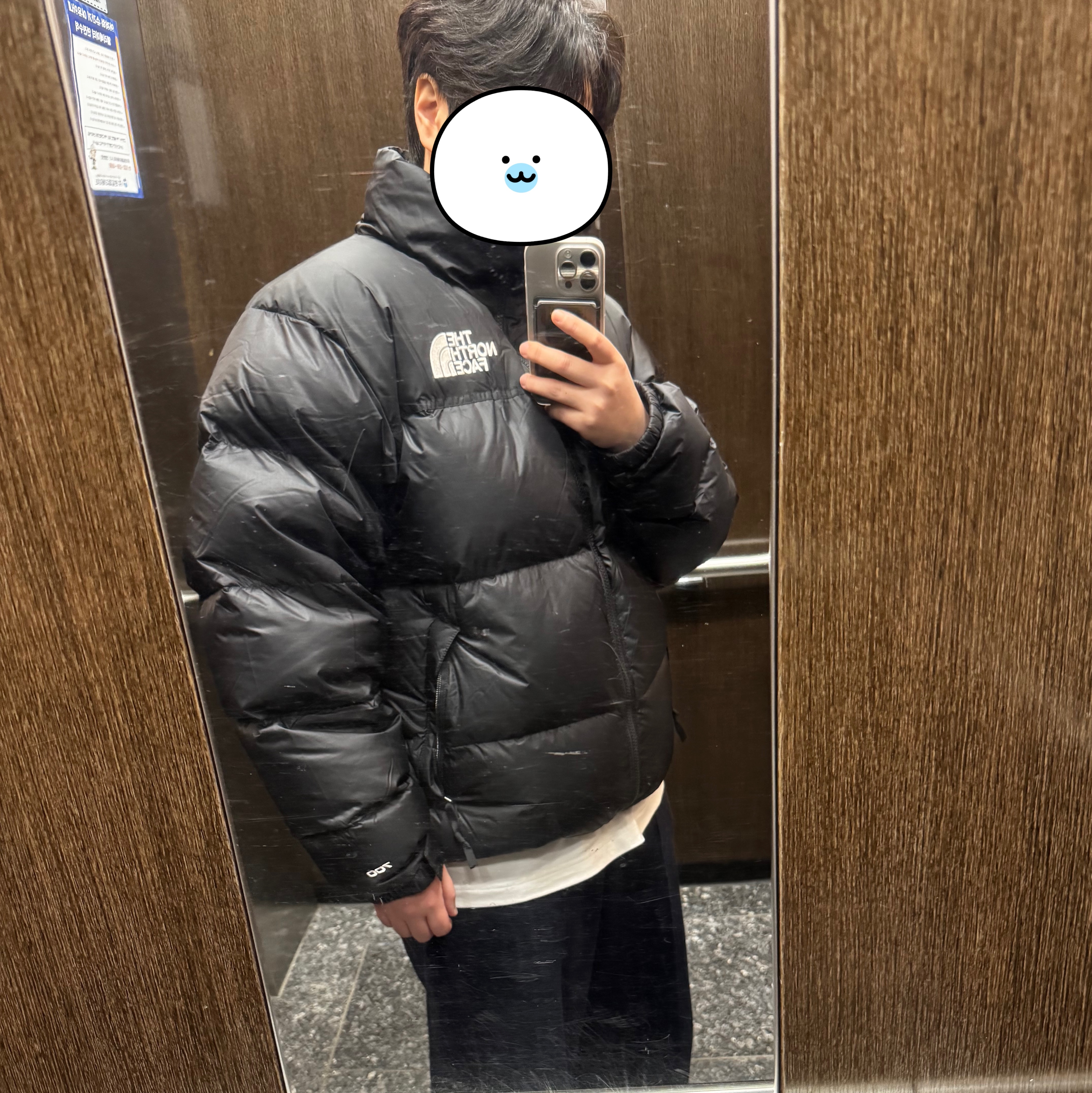 The North Face 1996 Retro Nuptse Down Jacket TNF Black 착용 스타일