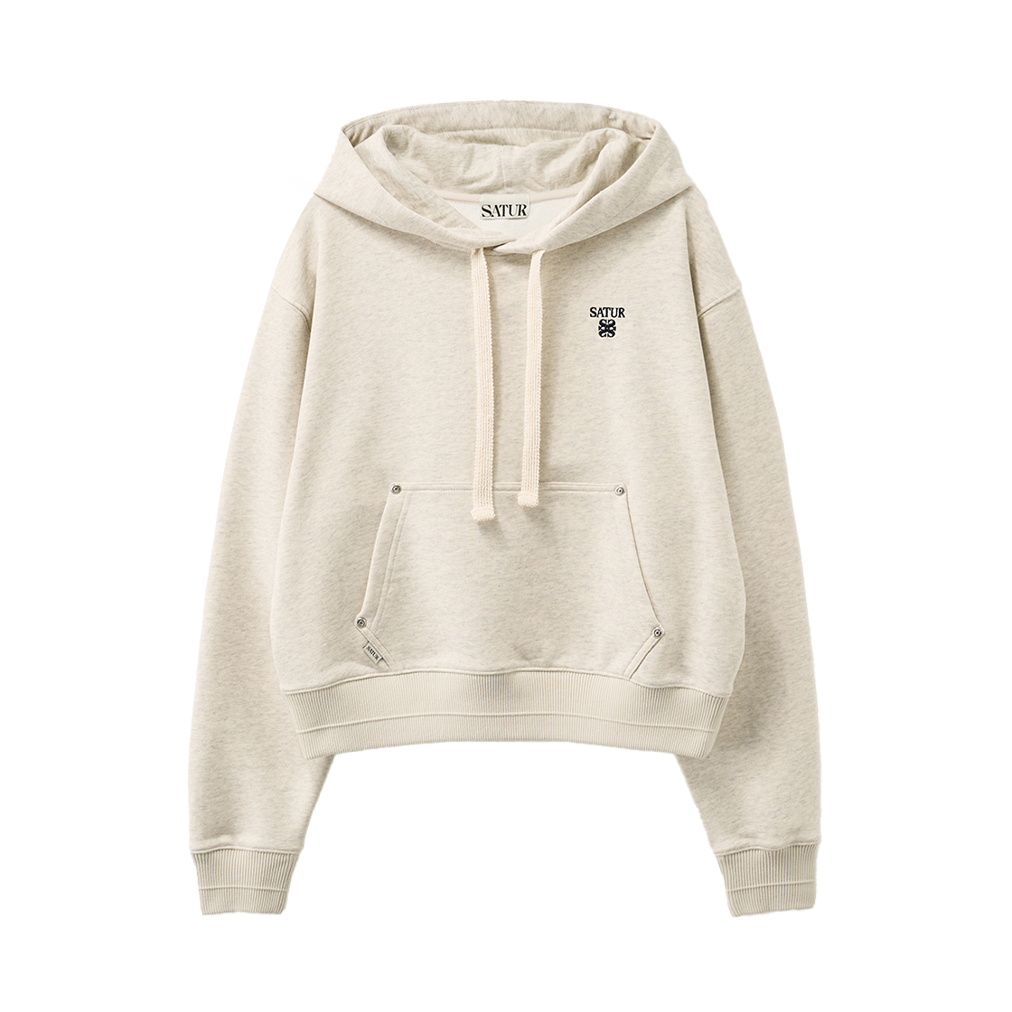 세터 우먼 로렌 스몰 로고 리벳 후드 티셔츠 오트밀(SATUR W Loren Small Logo Rivet Hoodie Oatmeal) - 1