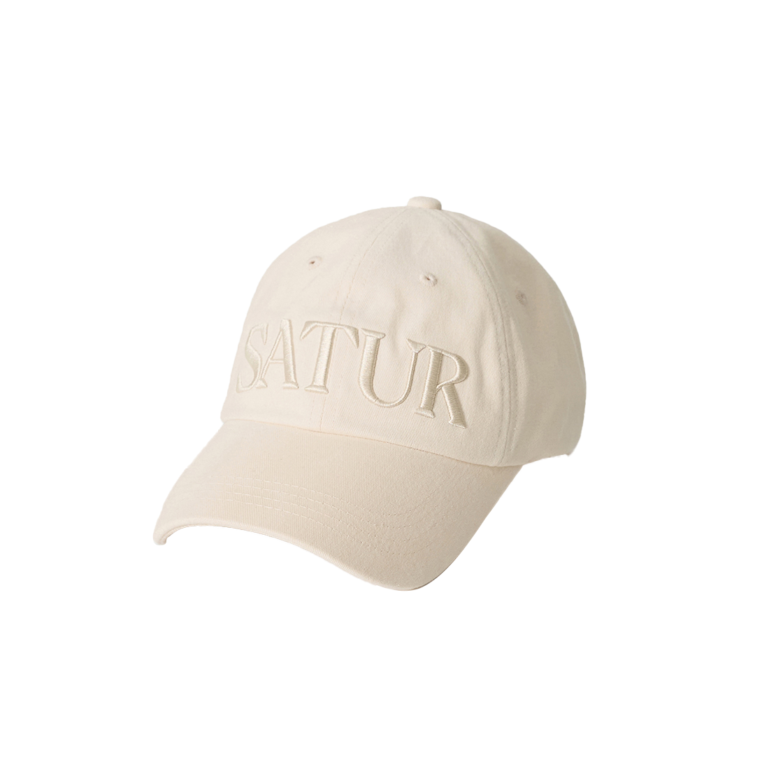 SA261UAP01CRM0 SATUR Vintage Casual Volume Embroidery Ball Cap Cream