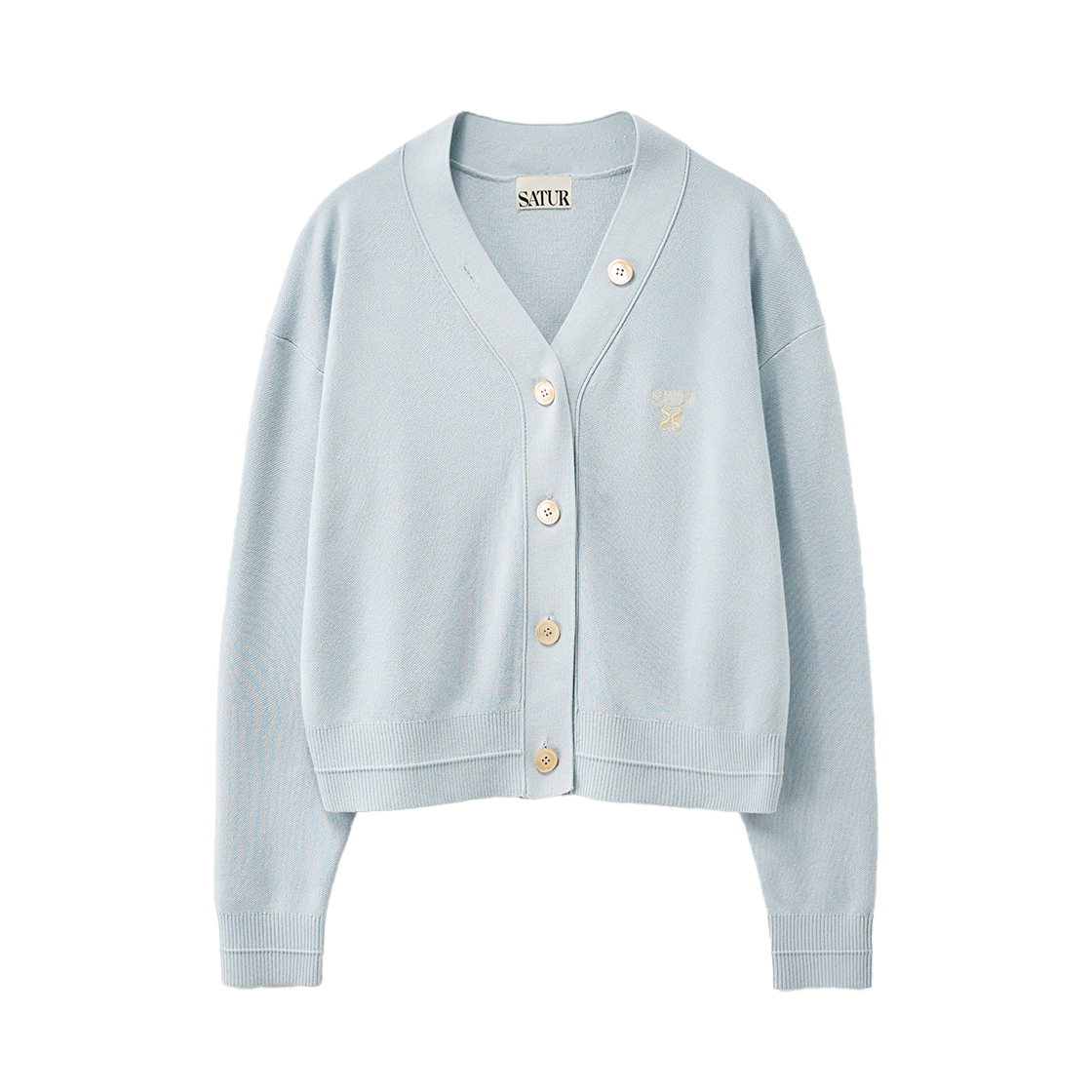 세터 우먼 에센셜 파로 크롭 가디건 스카이 블루