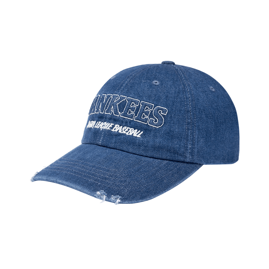 3ACPV215N-50BLL MLB Denim Embossed Unstructured Ball Cap New York Yankees Sky Blue