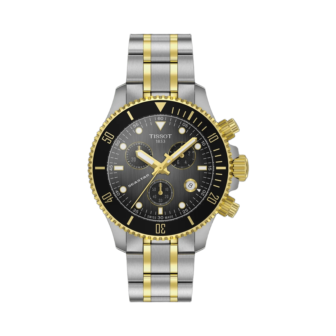 T1202172206100 Tissot Seastar 1000 Chronograph Quartz 38mm Stainless Steel Grey Black