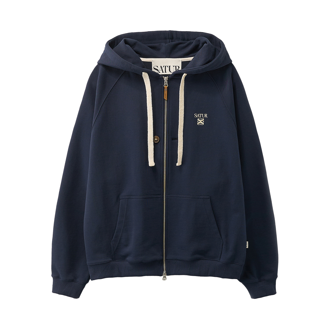 [사은품 증정] 세터 로렌 스몰 로고 후드 집업 네이비([사은품 증정] SATUR Loren Small Logo Hood Zip-up Navy)