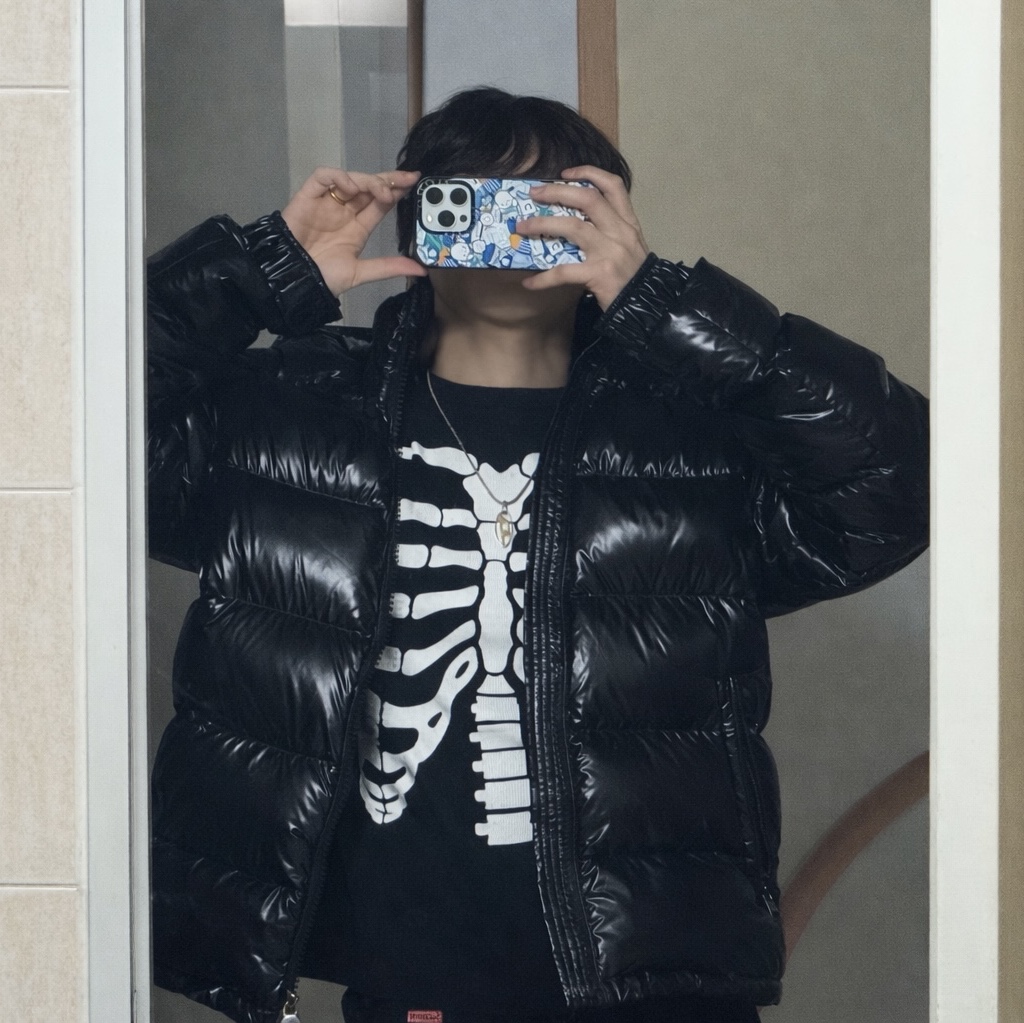 Moncler Maya Hooded Short Down Jacket Black - 25FW, Supreme Hanes Bones Thermal Crew Black (1 Pack) 착용 스타일