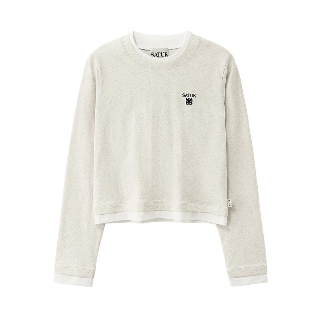 세터 우먼 레이어드 롱 슬리브 오트밀(SATUR W Layered Long Sleeve Oatmeal) - 1