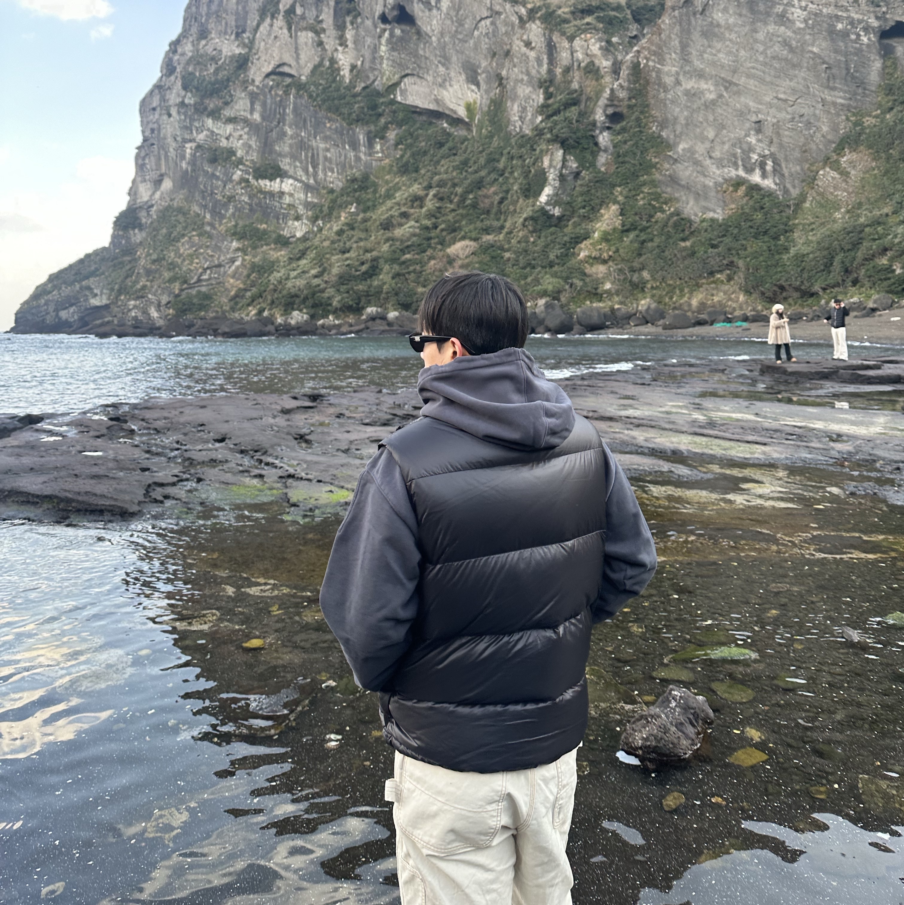 Kapital Thin Canvas Lumbar Pants Kinari, Stussy Micro Ripstop Down Vest Black 착용 스타일 - 4