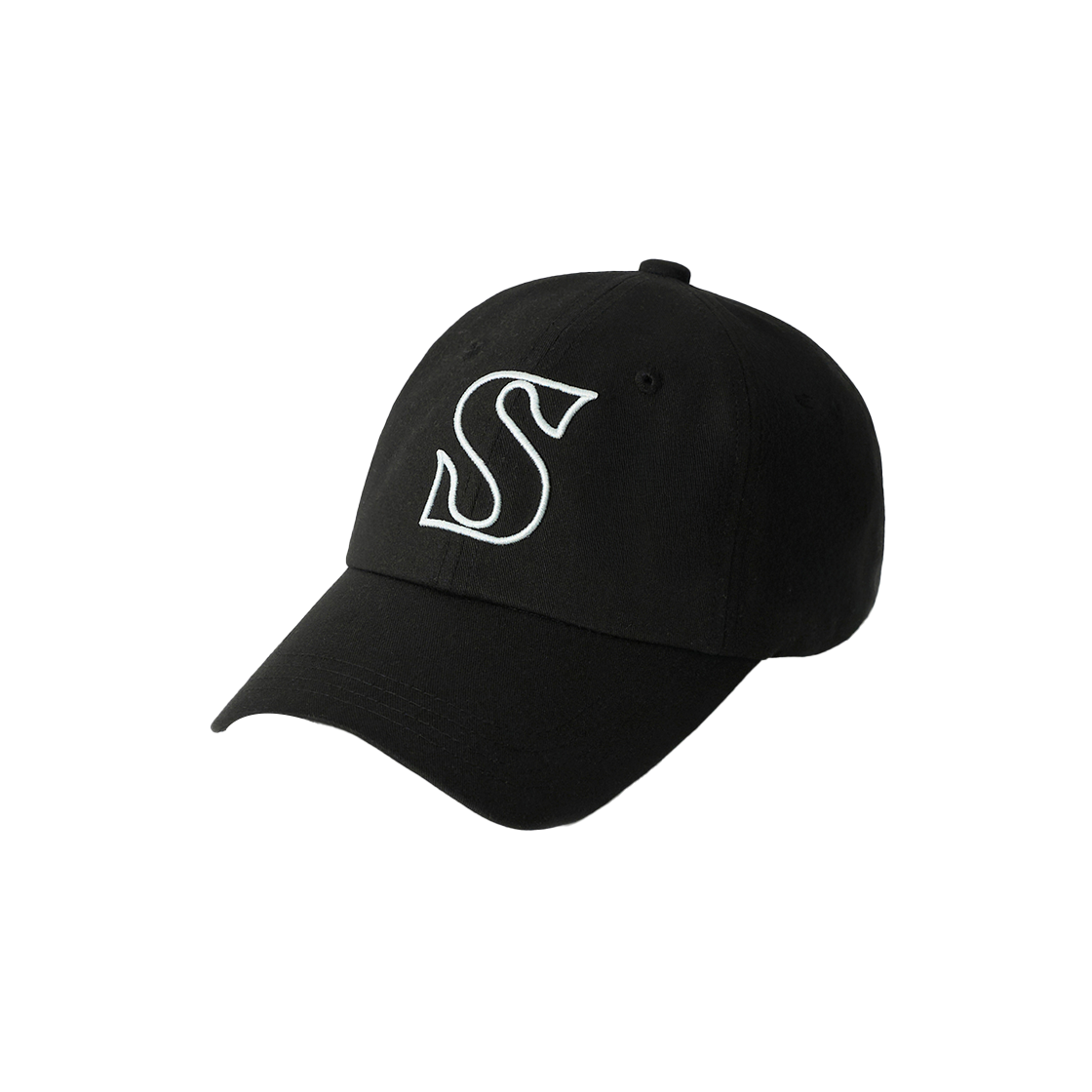 SA261UAP04BLK0 SATUR S Logo Vintage Casual Ball Cap Black