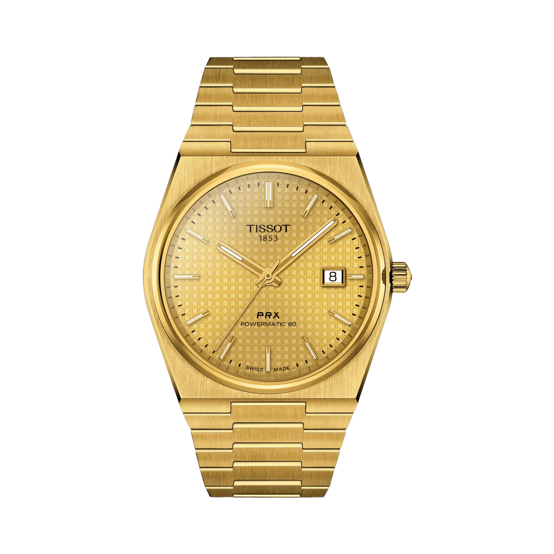 티쏘 PRX 파워매틱 80 40mm 스테인리스 스틸 옐로우 골드(Tissot PRX Powermatic 80 40mm Stainless Steel Yellow Gold) - 1