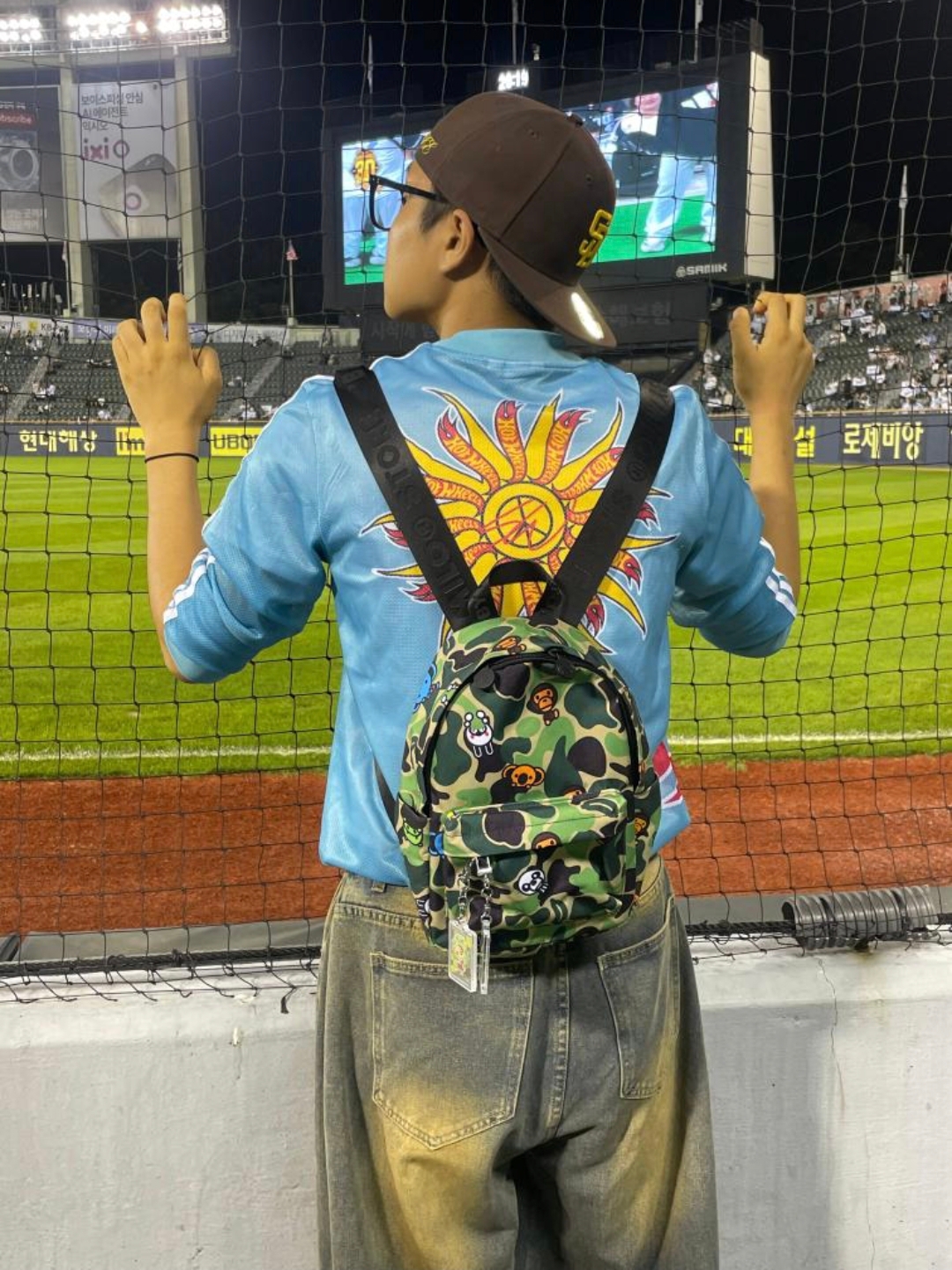 BAPE Baby Milo Mini Backpack Green 착용 스타일