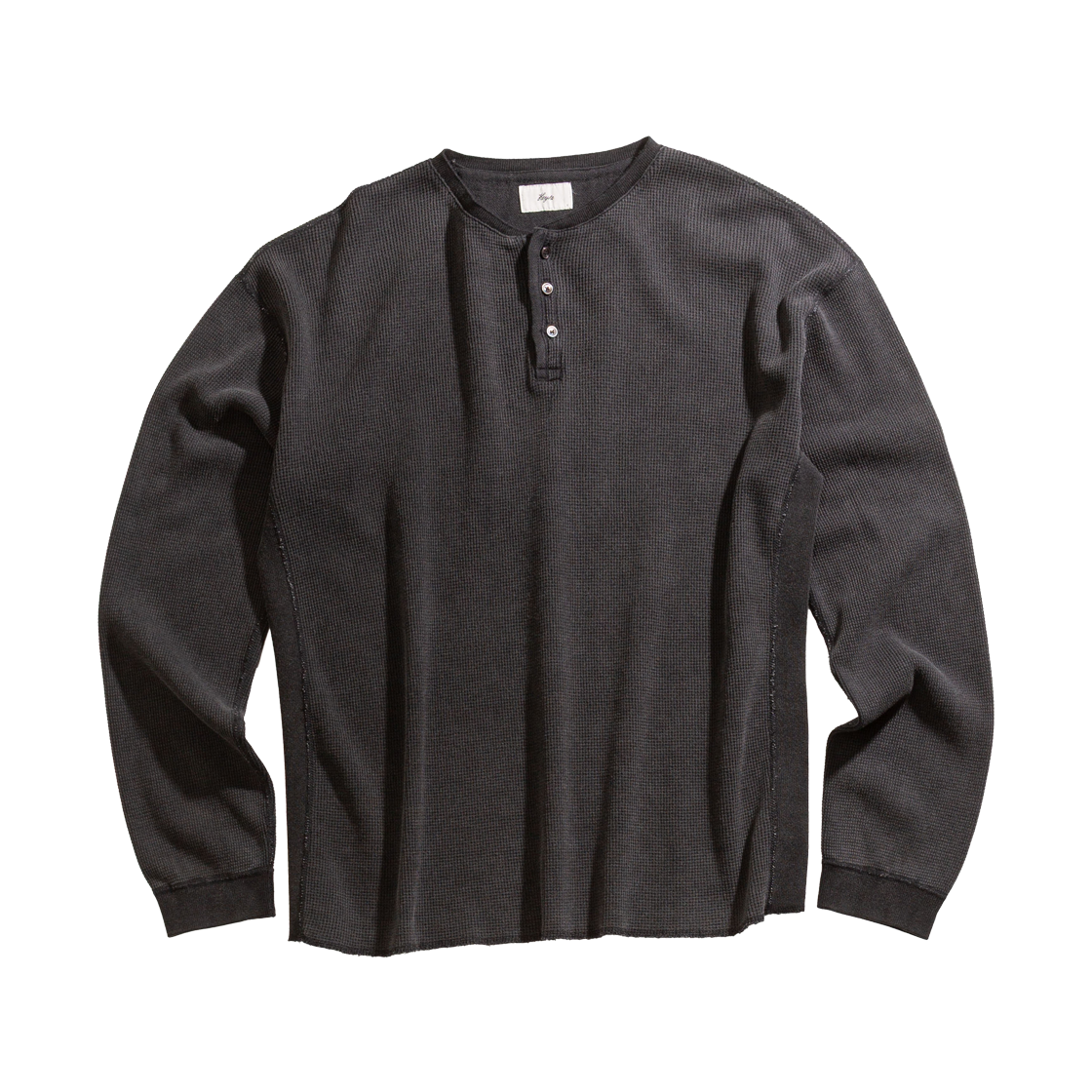 헤이스트 빈티지 써멀 니트 헨리 셔츠 빈티지블랙(HEYSTE Vintage Thermal Knit Henley Shirt Vintage Black)