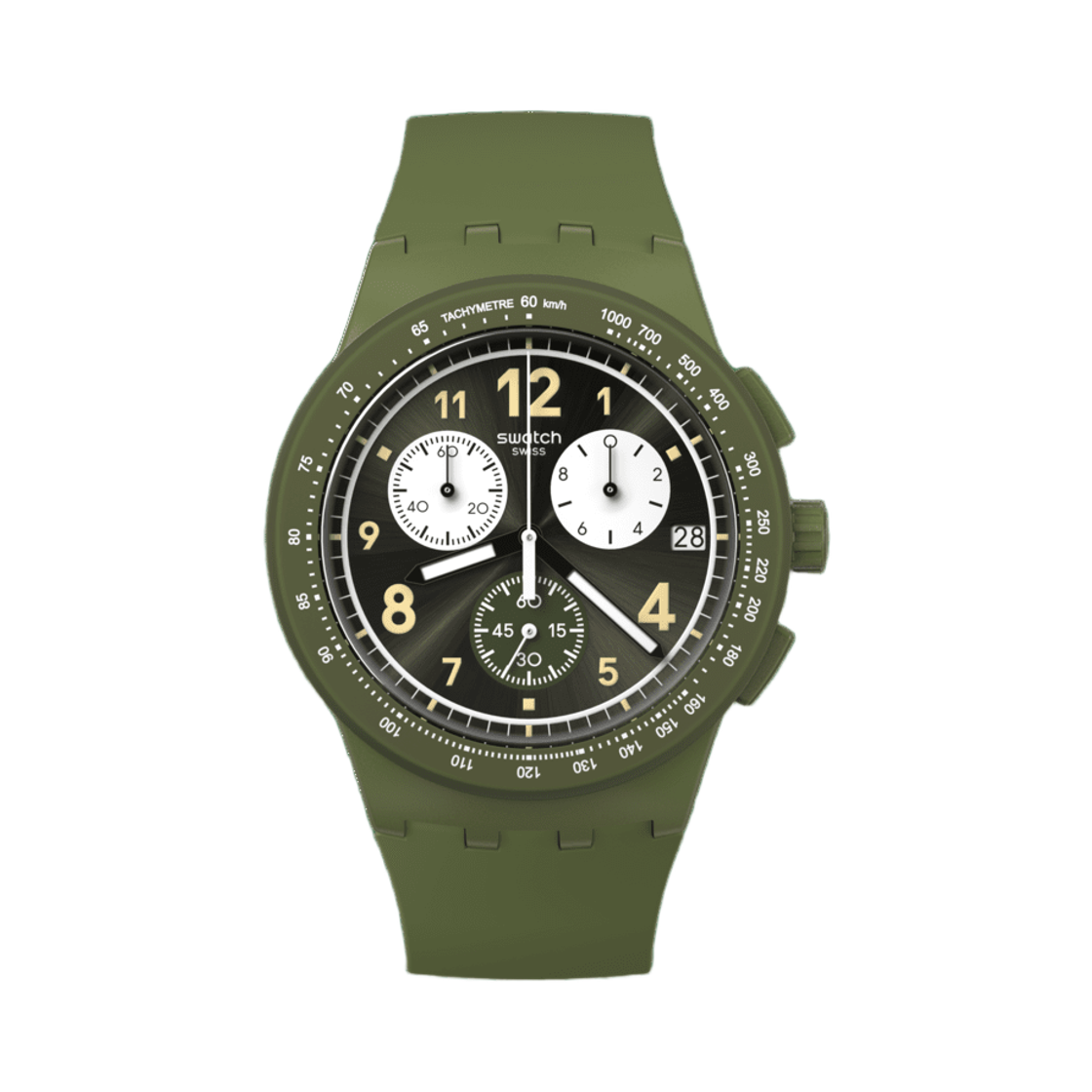 스와치 낫띵 베이직 어바웃 그린 42mm 쿼츠 블랙(Swatch Nothing Basic About Green 42mm Quartz Black) - 1