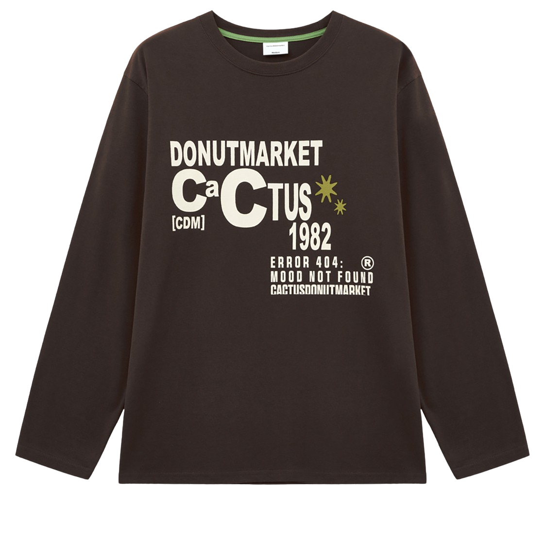 캑터스도넛마켓 레터링 롱슬리브 티셔츠 – 브라운(Cactusdonutmarket Lettering Long Sleeve T-shirt - Brown)
