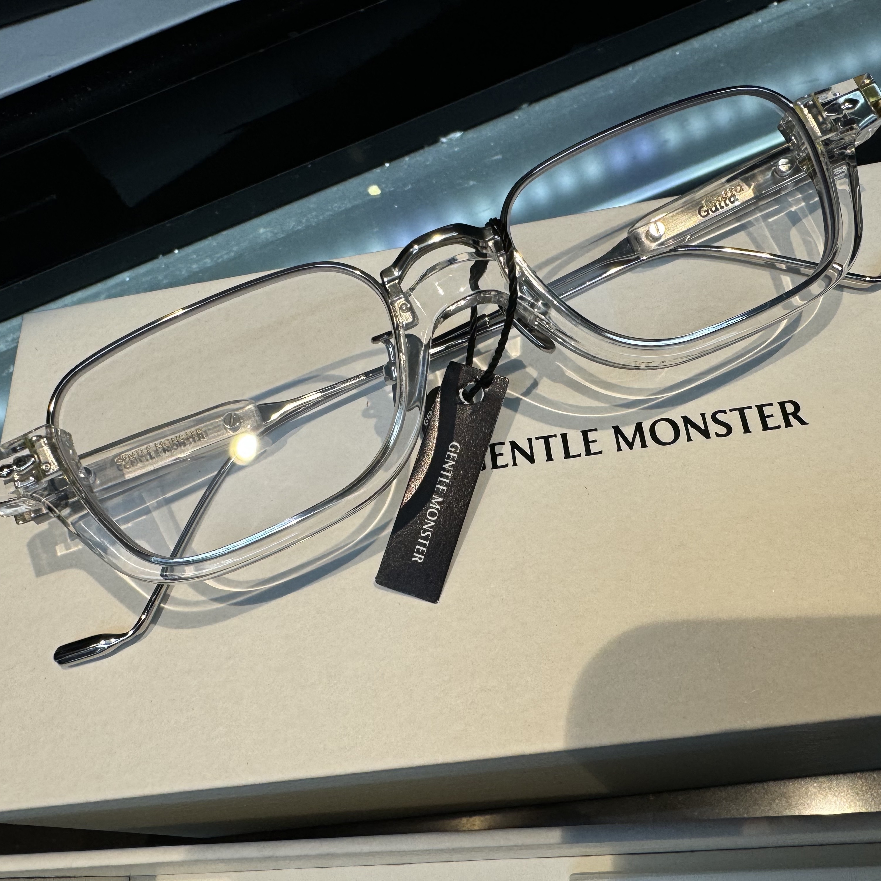 Gentle Monster Gata C1(C) Silver Clear 착용 스타일