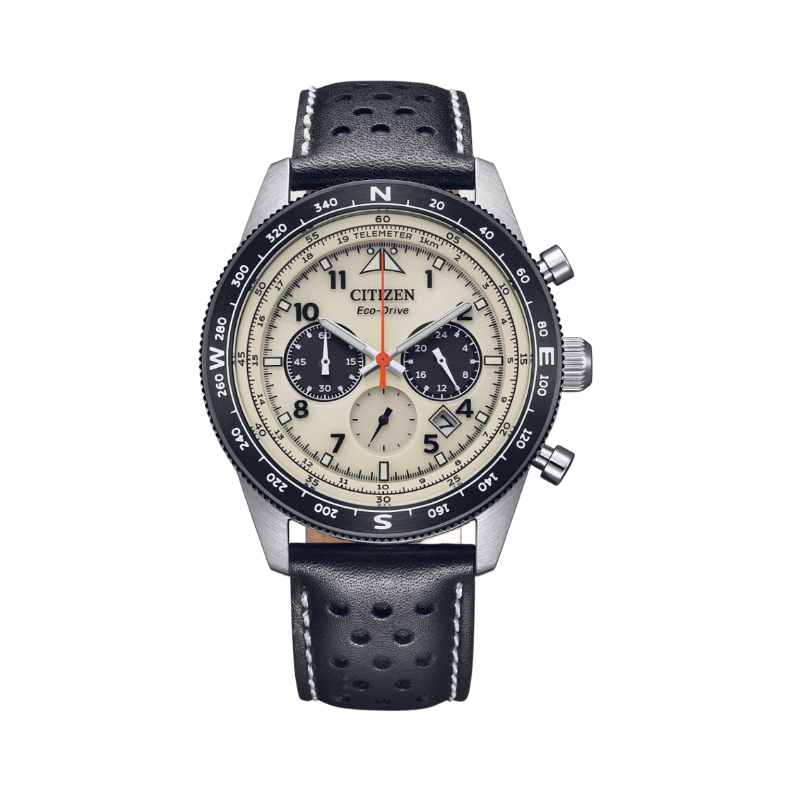 시티즌 에코드라이브 43mm 카프 레더 아이보리 블랙(Citizen Eco-Drive 43mm Calf Leather Ivory Black) - 1