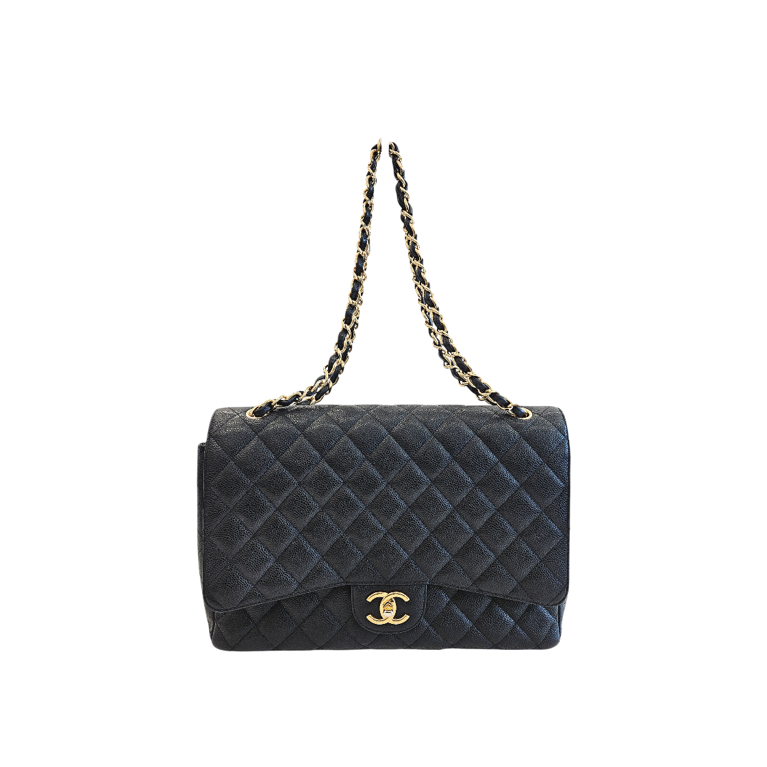 ITP256BGHP93 Chanel Classic Caviar Maxi Gold Flap Bag