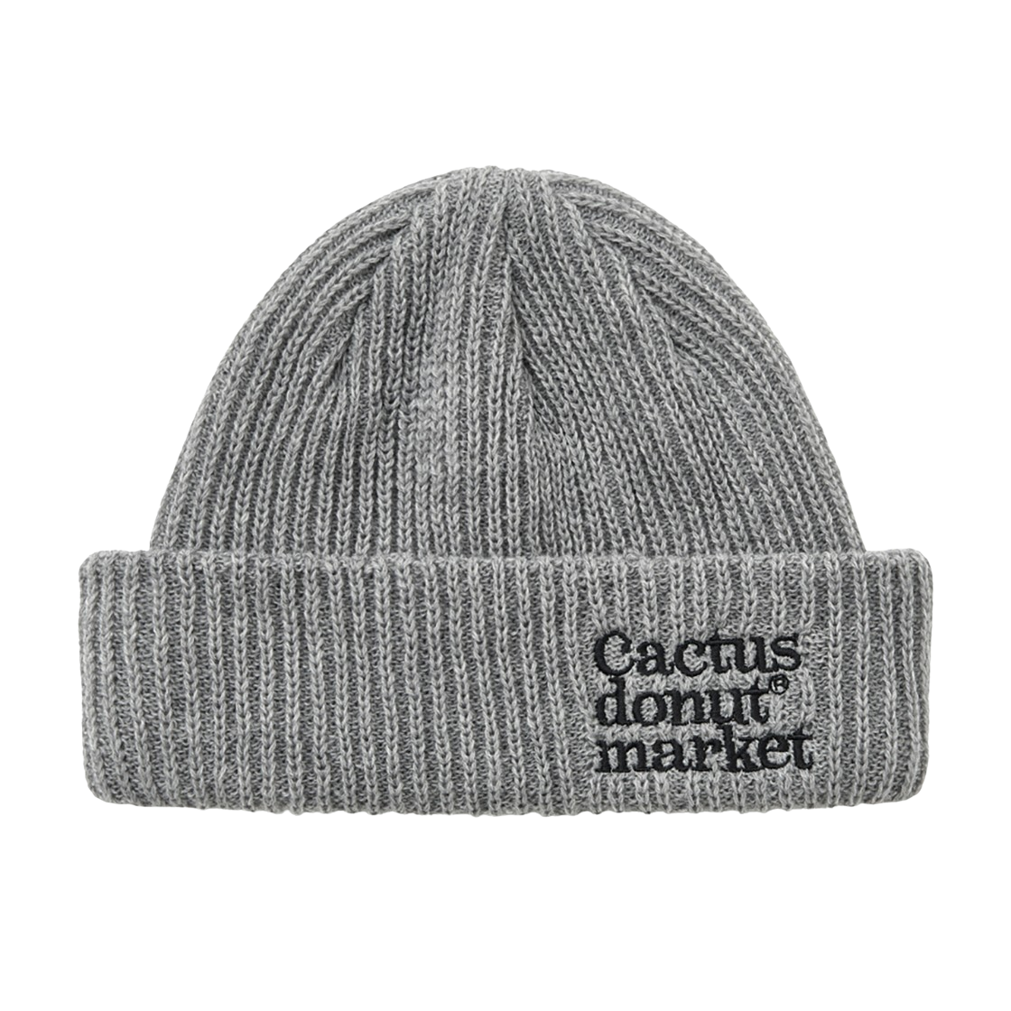 25FWCDMACC03GY Cactusdonutmarket Lettering Fold Knit Beanie-Melange gray