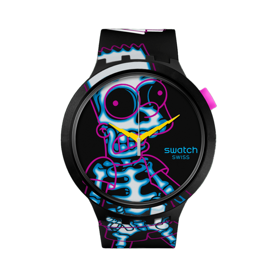 스와치 x 더 심슨 아이 카룸부 47mm 쿼츠 블랙(Swatch x The Simpsons Aye Carumboo 47mm Quartz Black) - 1
