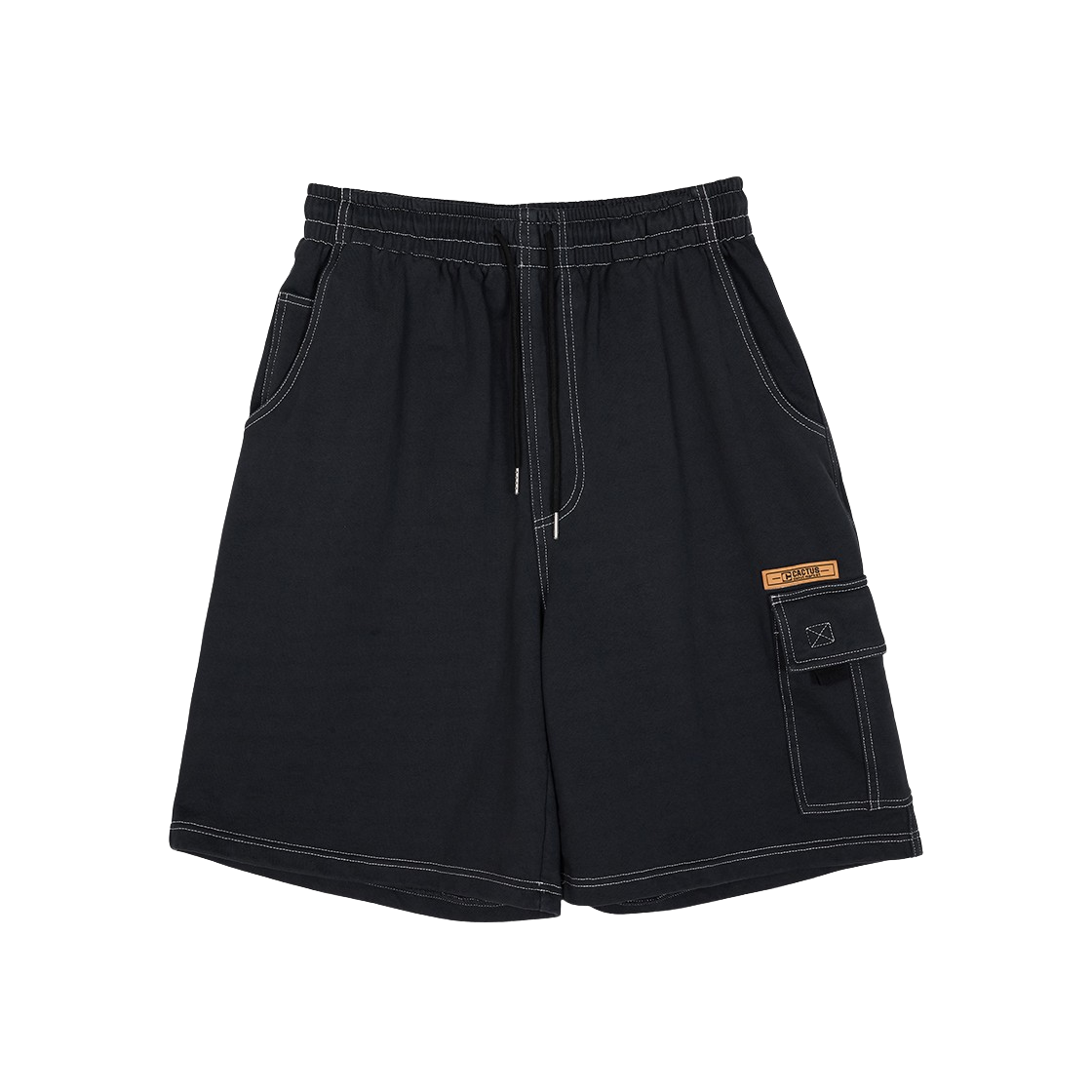 캑터스도넛마켓 스티치 카고 버뮤다 쇼츠 – 블랙(Cactusdonutmarket Stitch Cargo Bermuda Shorts - Black)