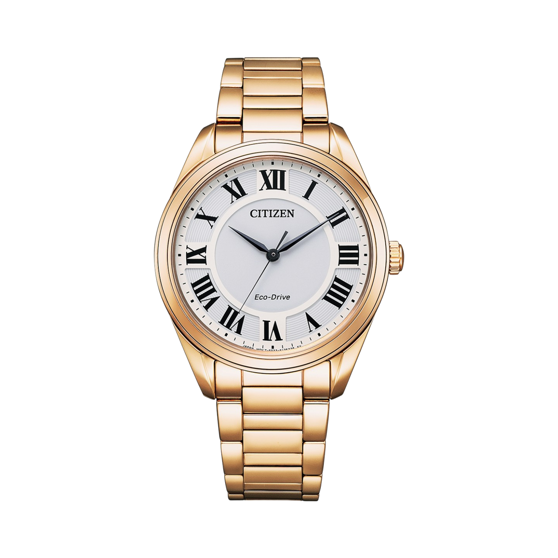 (W) 시티즌 에코드라이브 34.8mm 스테인리스 스틸 화이트 로즈 골드((W) Citizen Eco-Drive 34.8mm Stainless Steel White Rose Gold) - 1