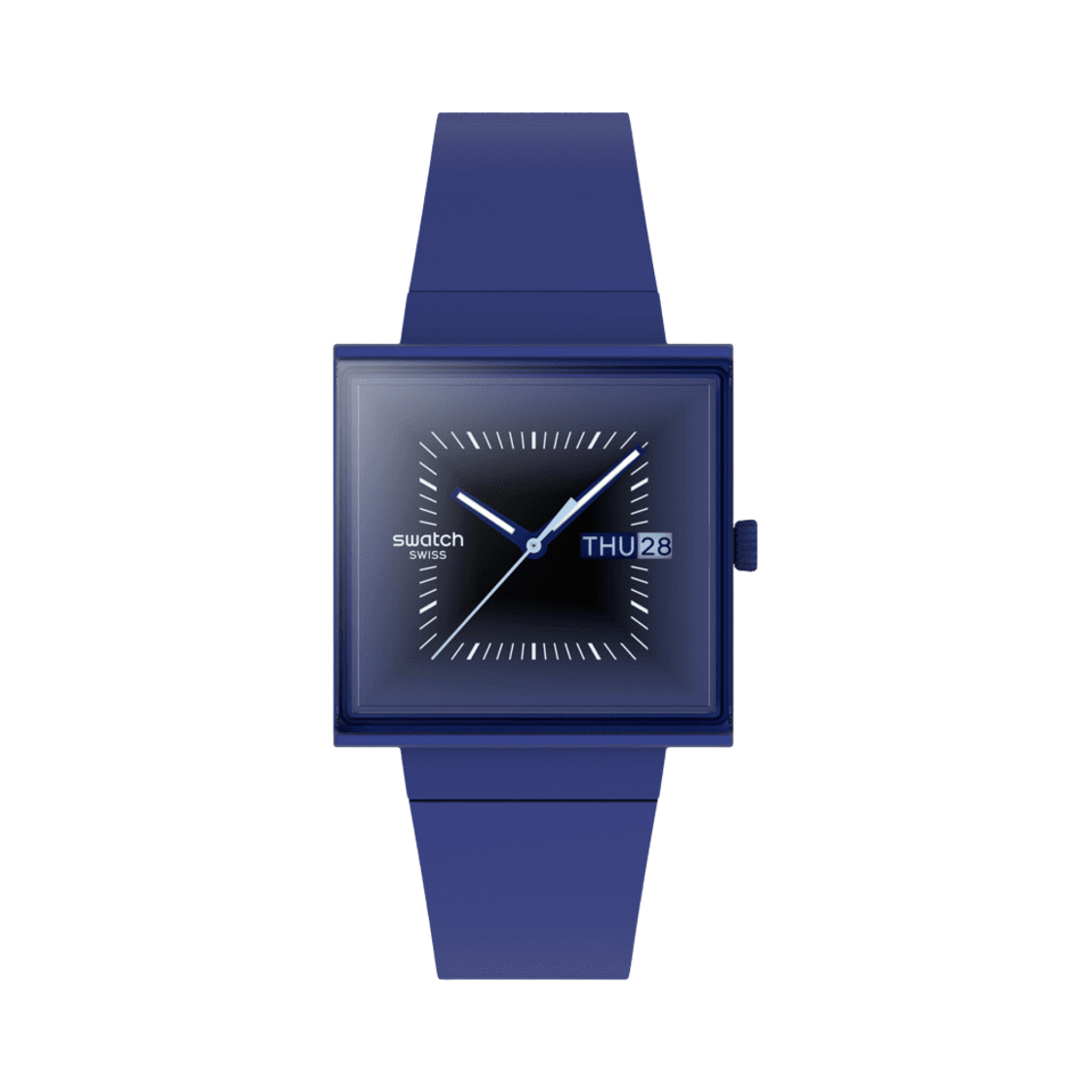 스와치 스퀘얼리 블랙라이트 41.8mm 쿼츠 블루(Swatch Squarely Blacklight 41.8mm Quartz Blue) - 1