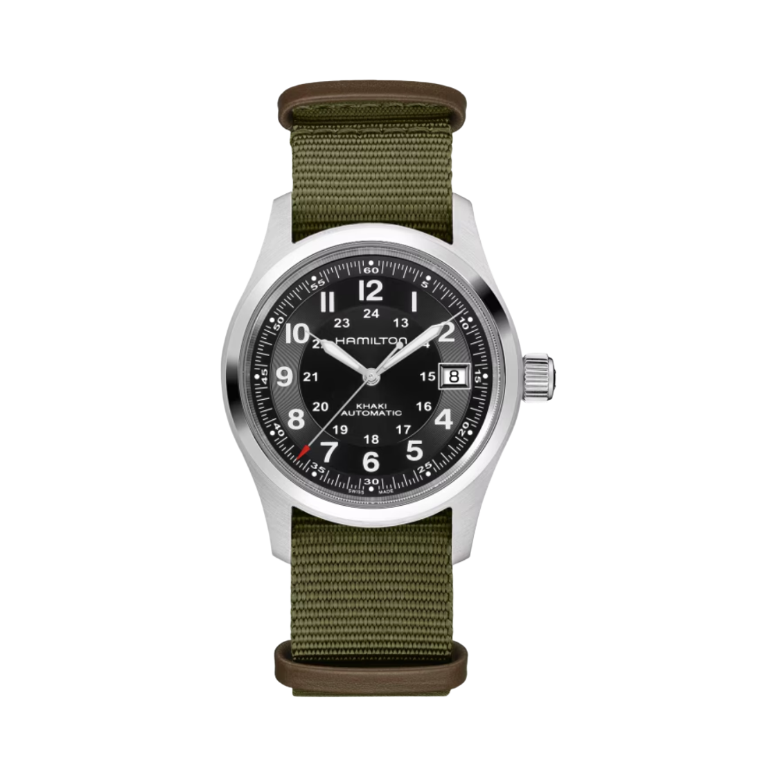 해밀턴 카키 필드 오토 38mm 나토 스트랩 블랙(Hamilton Khaki Field Auto 38mm Nato Strap Black) - 1