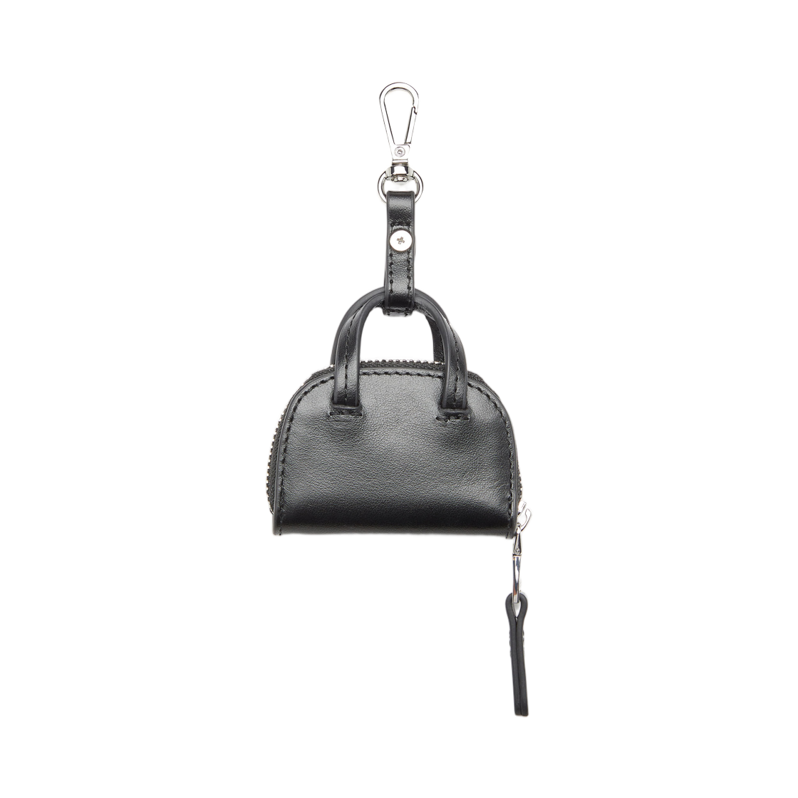 X10581P8279-T8013 Diesel 1dr Dome Charms Leather Bag Charm Black