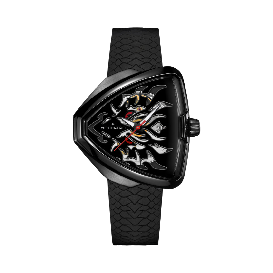 해밀턴 벤츄라 엘비스80 오토 45mm 스테인리스 스틸 러버 스트랩 블랙(Hamilton Ventura Elvis80 Auto 45mm Stainless Steel Rubber Strap Black) - 1