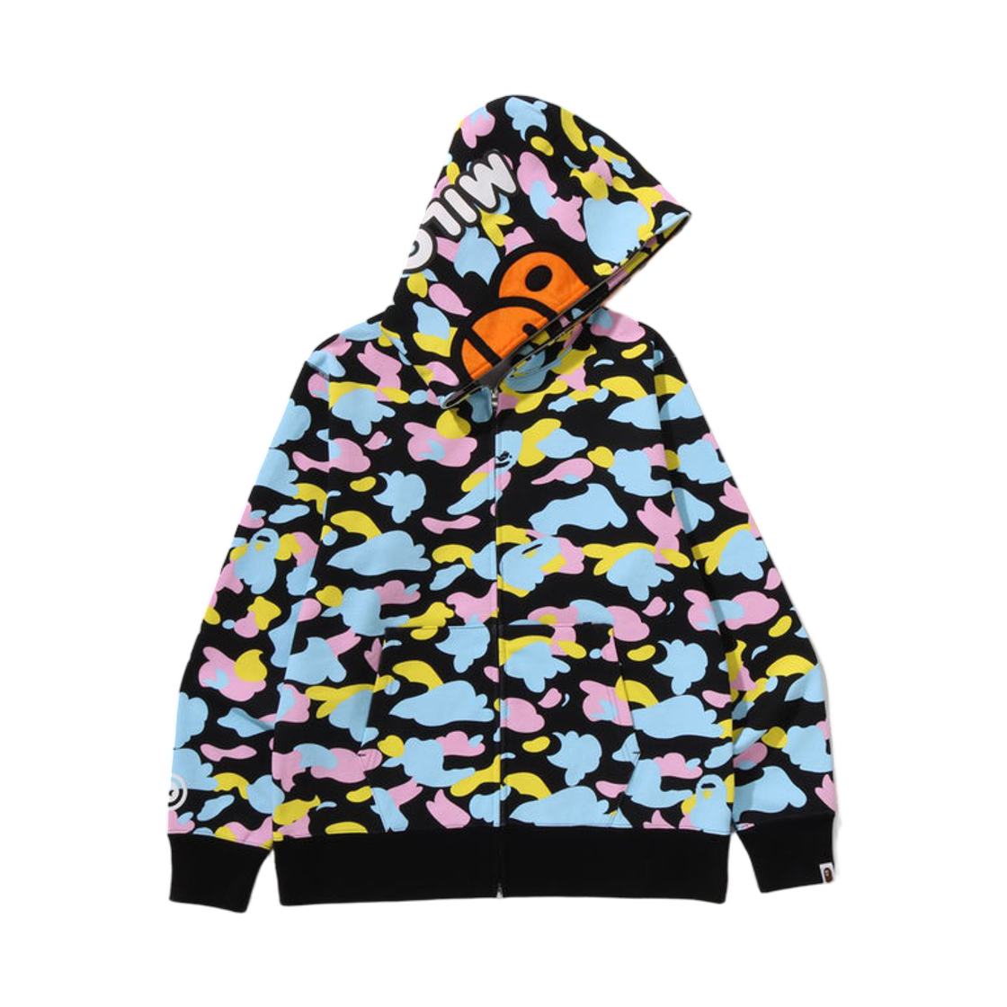 베이프 뉴 멀티 카모 베이비 마일로 레귤러 핏 풀 집 후드 블랙(BAPE New Multi Camo Baby Milo Regular Fit Full Zip Hoodie Black)
