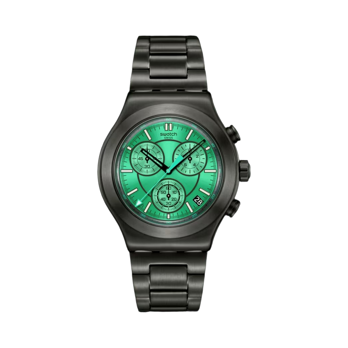 스와치 옵세시블리 옵시디언 43mm 쿼츠 그린(Swatch Obsessively Obsidian 43mm Quartz Green) - 1