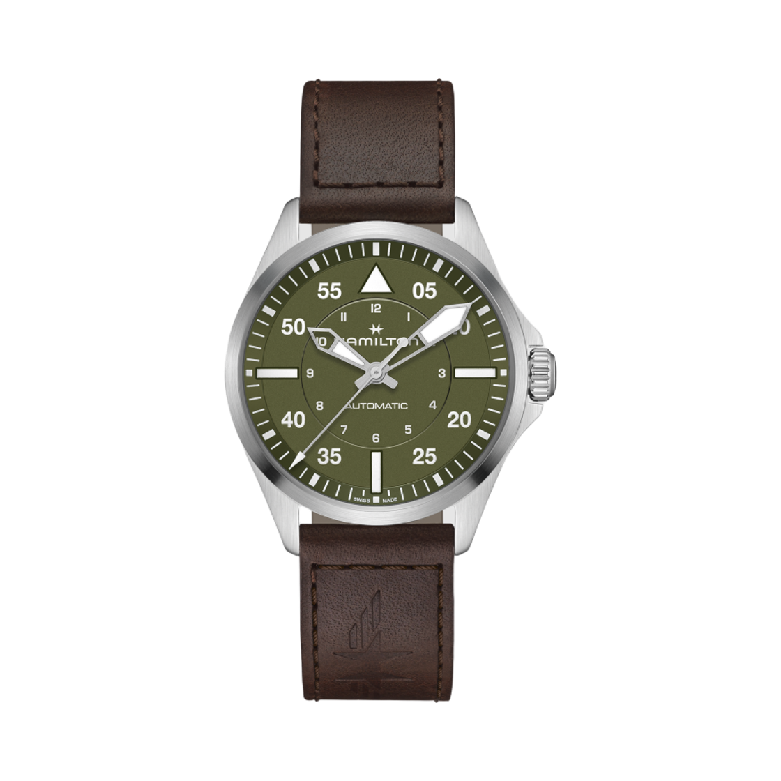 해밀턴 카키 에비에이션 파일럿 오토 39mm 카우 레더 그린(Hamilton Khaki Aviation Pilot Auto 39mm Cow Leather Green) - 1