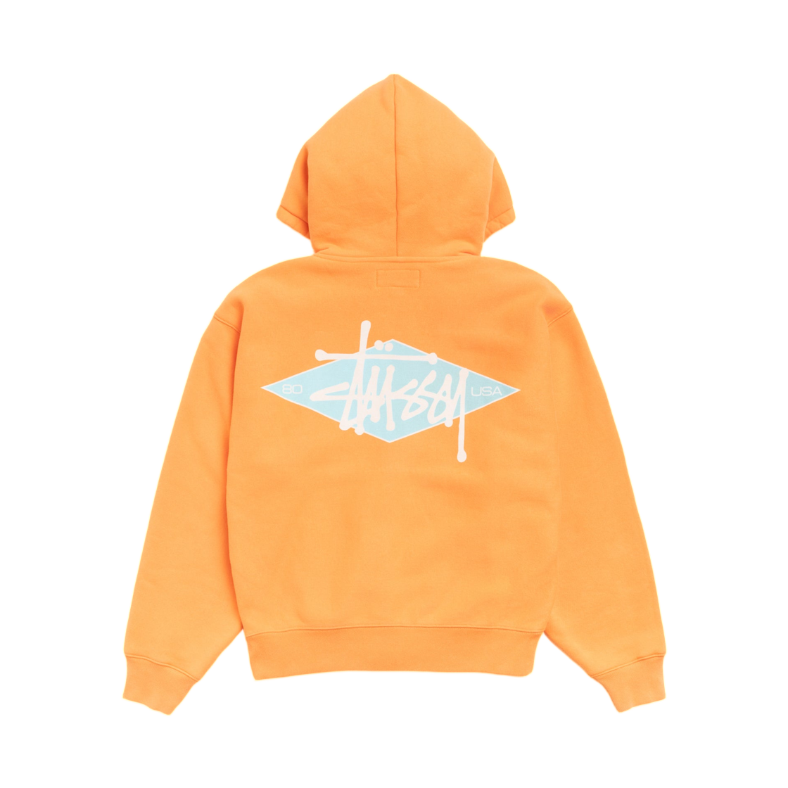 118603 Stussy Basic Diamond Zip Hoodie Tangerine