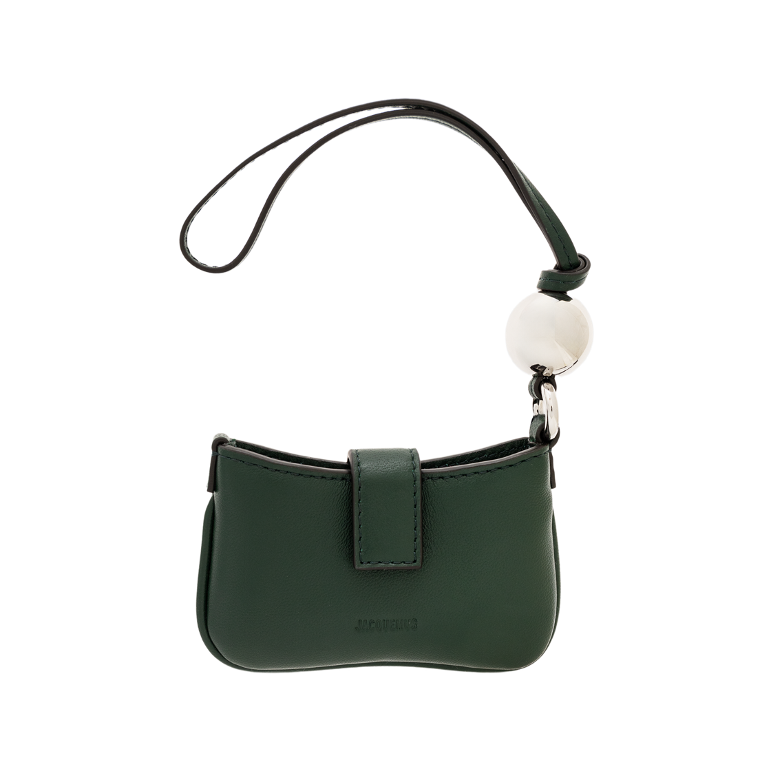 233SL116-3073-590 (W) Jacquemus Le Porte Bisou Kiss Inspired Card Case Dark Green