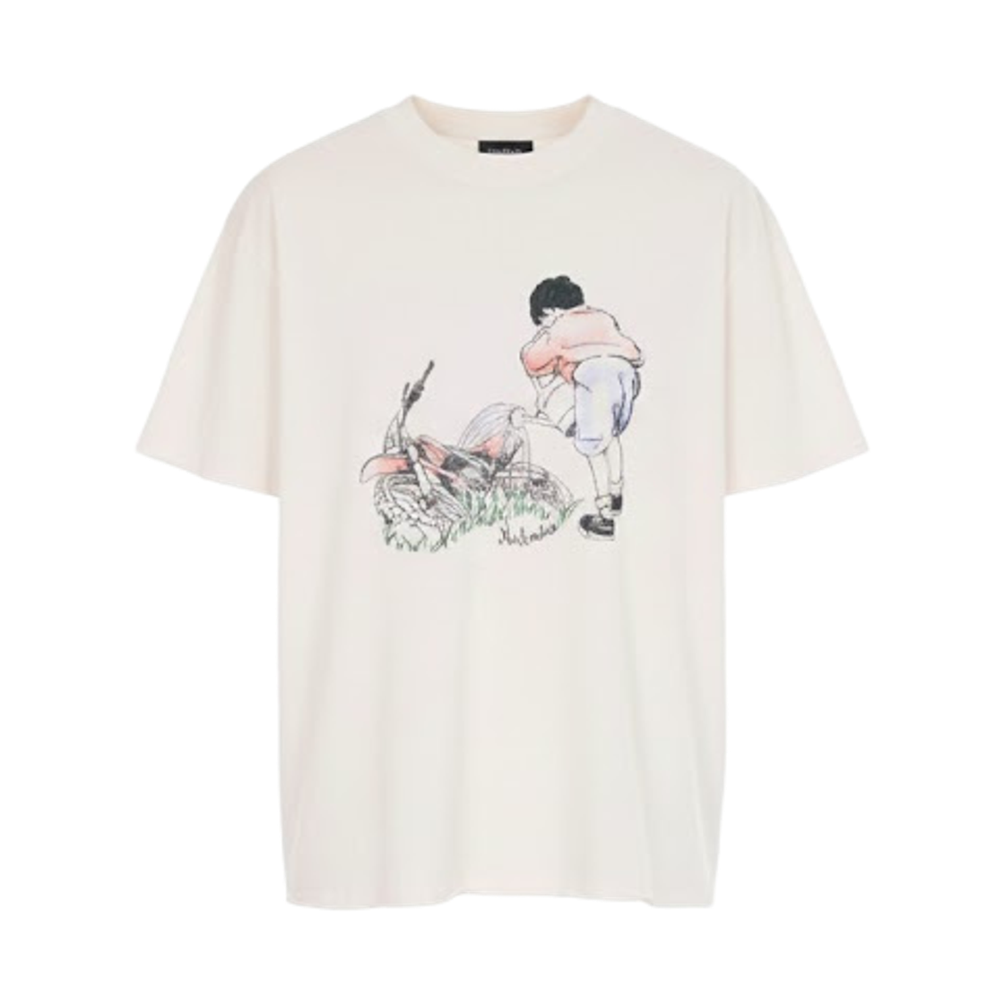 나미아스 모터사이클 가든 박시 티셔츠 에그 화이트(Nahmias Motorcycle Garden Boxy T-shirt in Egg White)