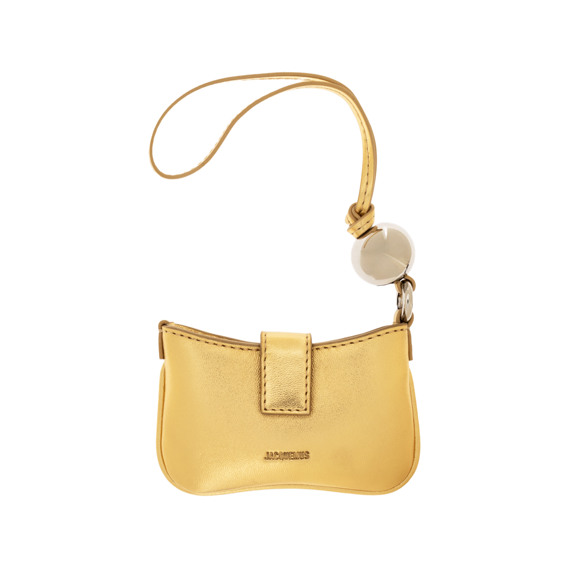 233SL116-3159-280 (W) Jacquemus Le Porte Bisou Kiss Inspired Card Case Gold