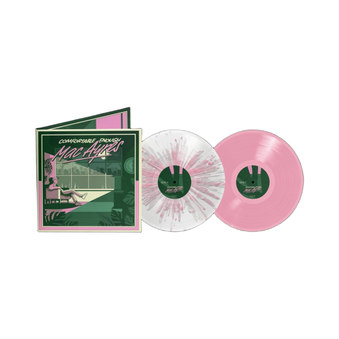 - Mac Ayres Comfortable Enough Secondtrack Exclusive LP Pink Splatter Opaque Pink (2LP)