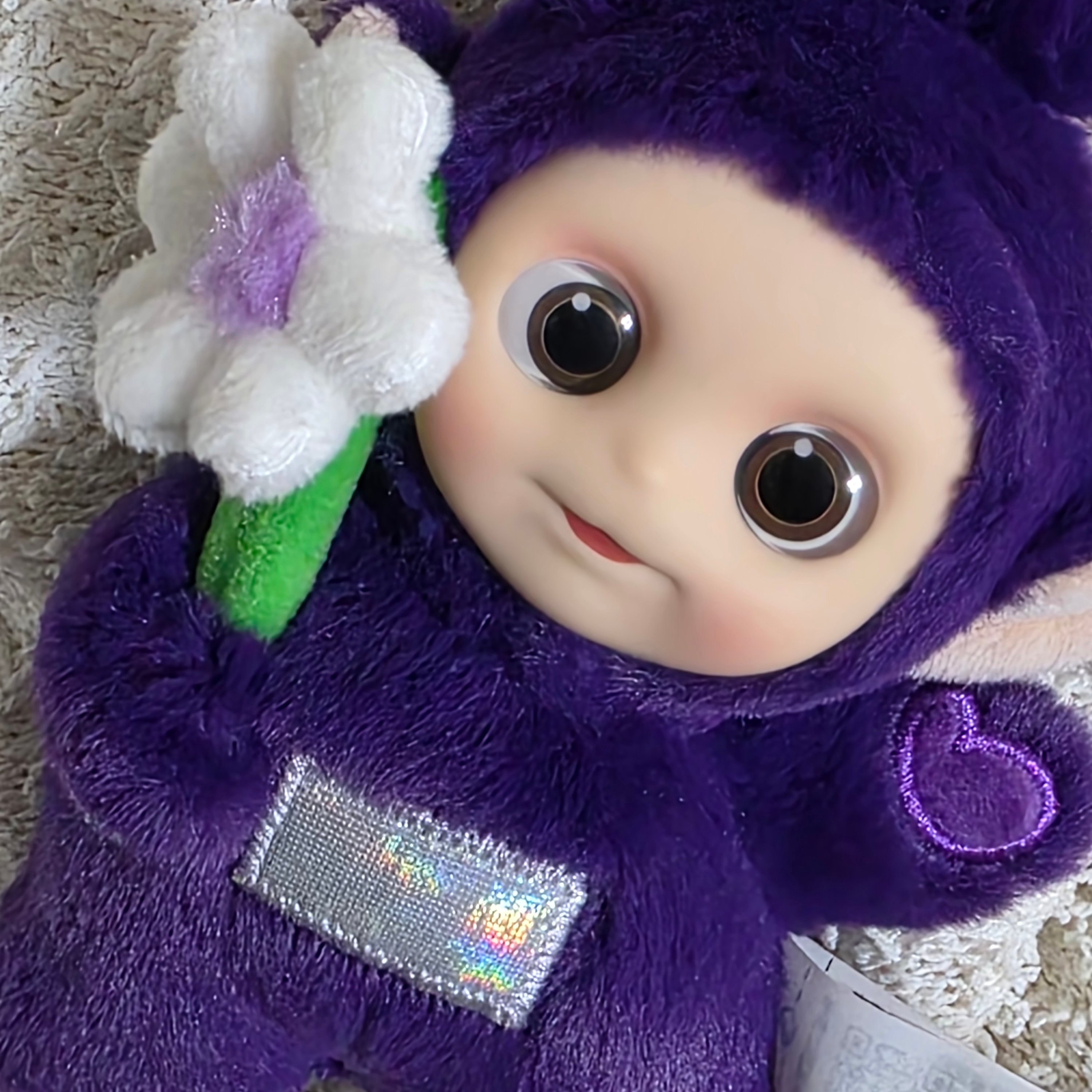 Pop Mart Teletubbies Say Hello Series Figures Sealed Case Tinky Winky's Chill Flower (Opened Case) 착용 스타일