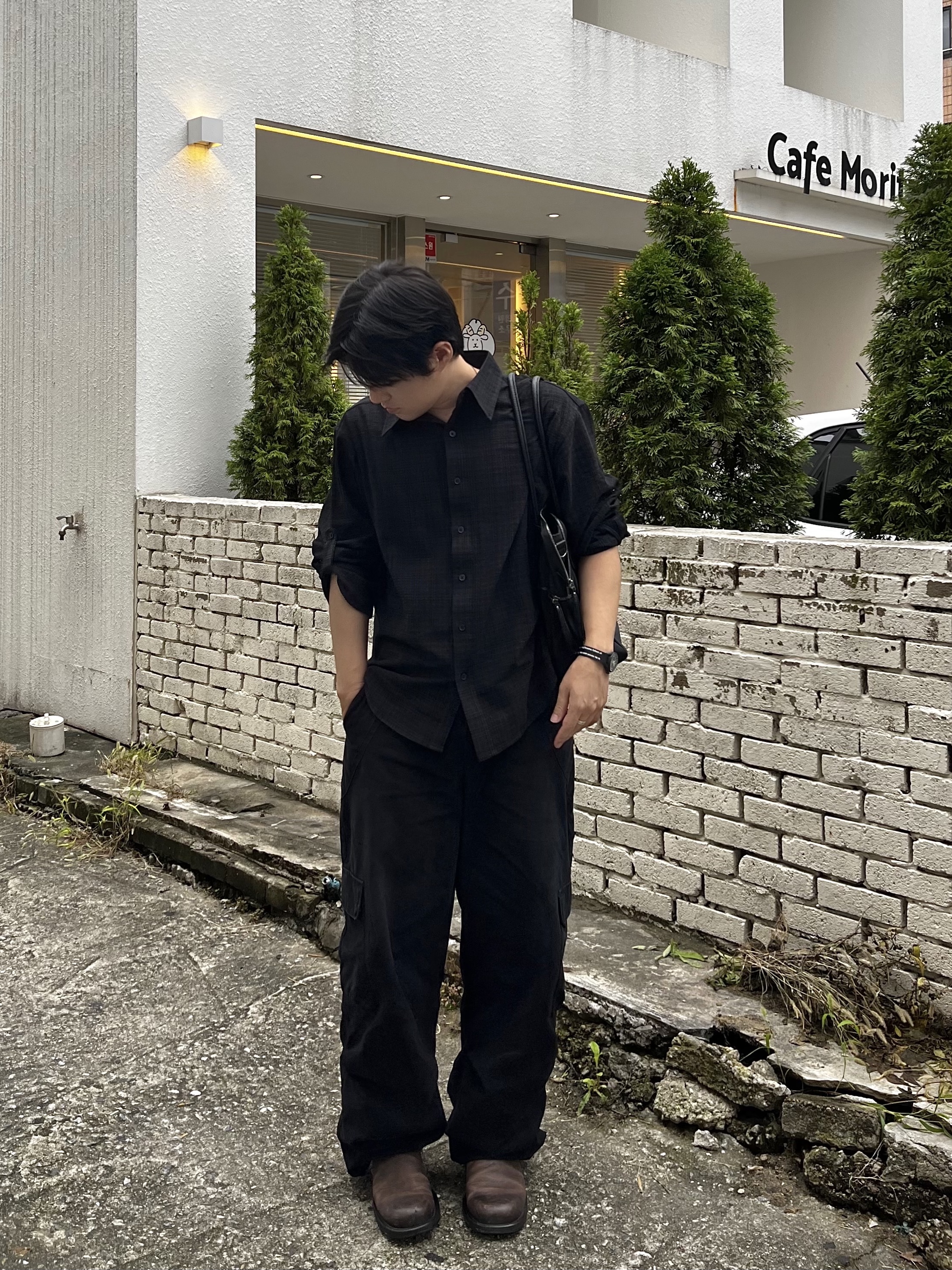 noun Washed Cargo Pants Black 착용 스타일 - 2