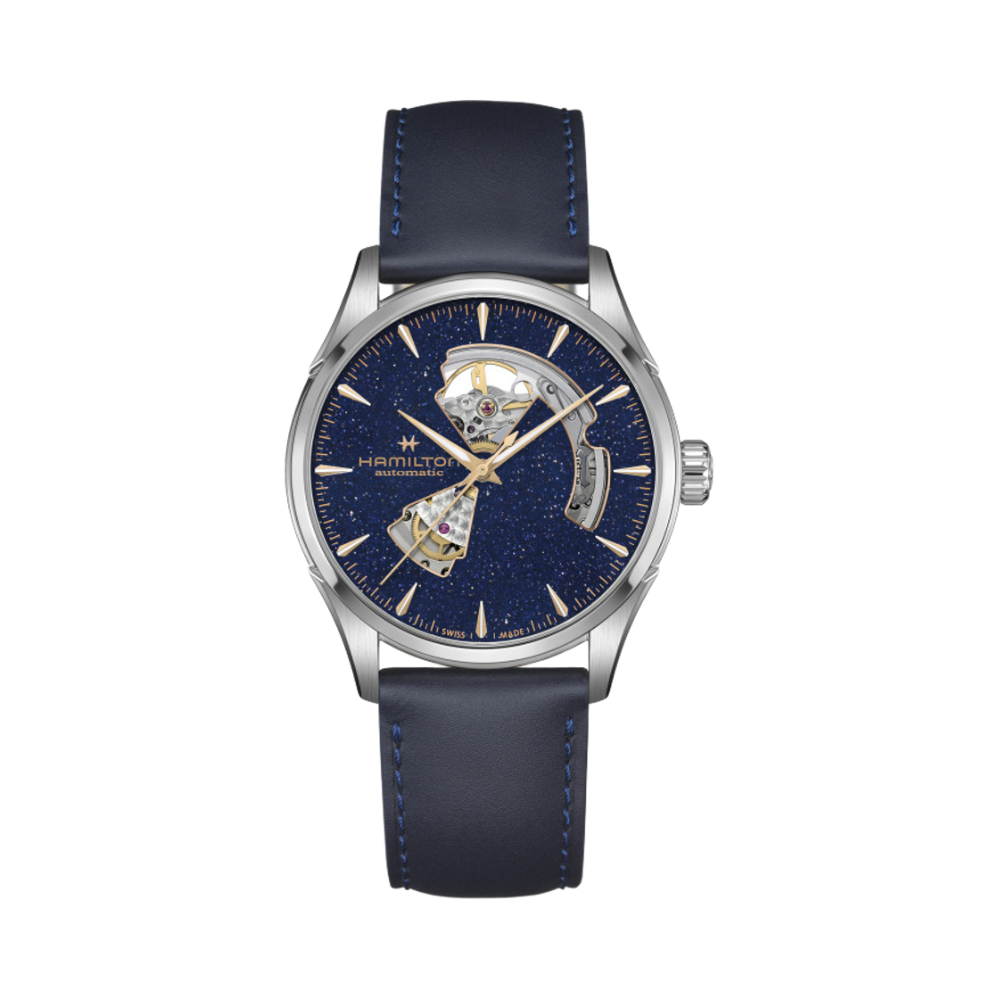 해밀턴 재즈마스터 오픈 하트 오토 42mm 카우 레더 블루(Hamilton Jazzmaster Open Heart Auto 42mm Cow Leather Blue)