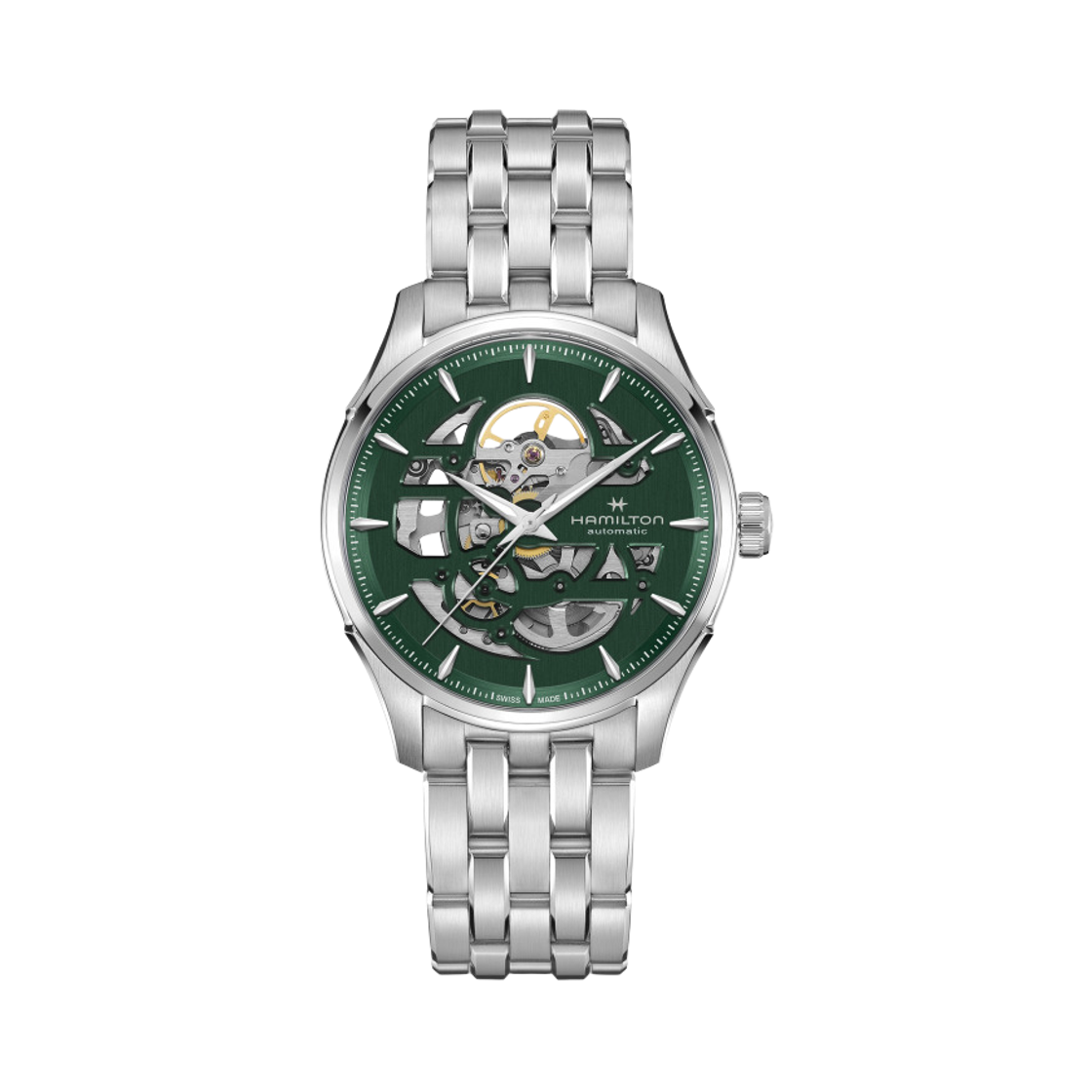 해밀턴 재즈마스터 스켈레톤 오토 40mm 스테인리스 스틸 그린(Hamilton Jazzmaster Skeleton Auto 40mm Stainless Steel Green) - 1