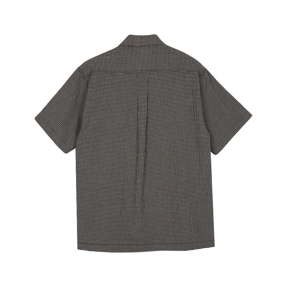 캑터스도넛마켓 미니 라벨 체크 하프 셔츠 – 블랙(Cactusdonutmarket Mini Label Check Half Shirt - Black) - 2