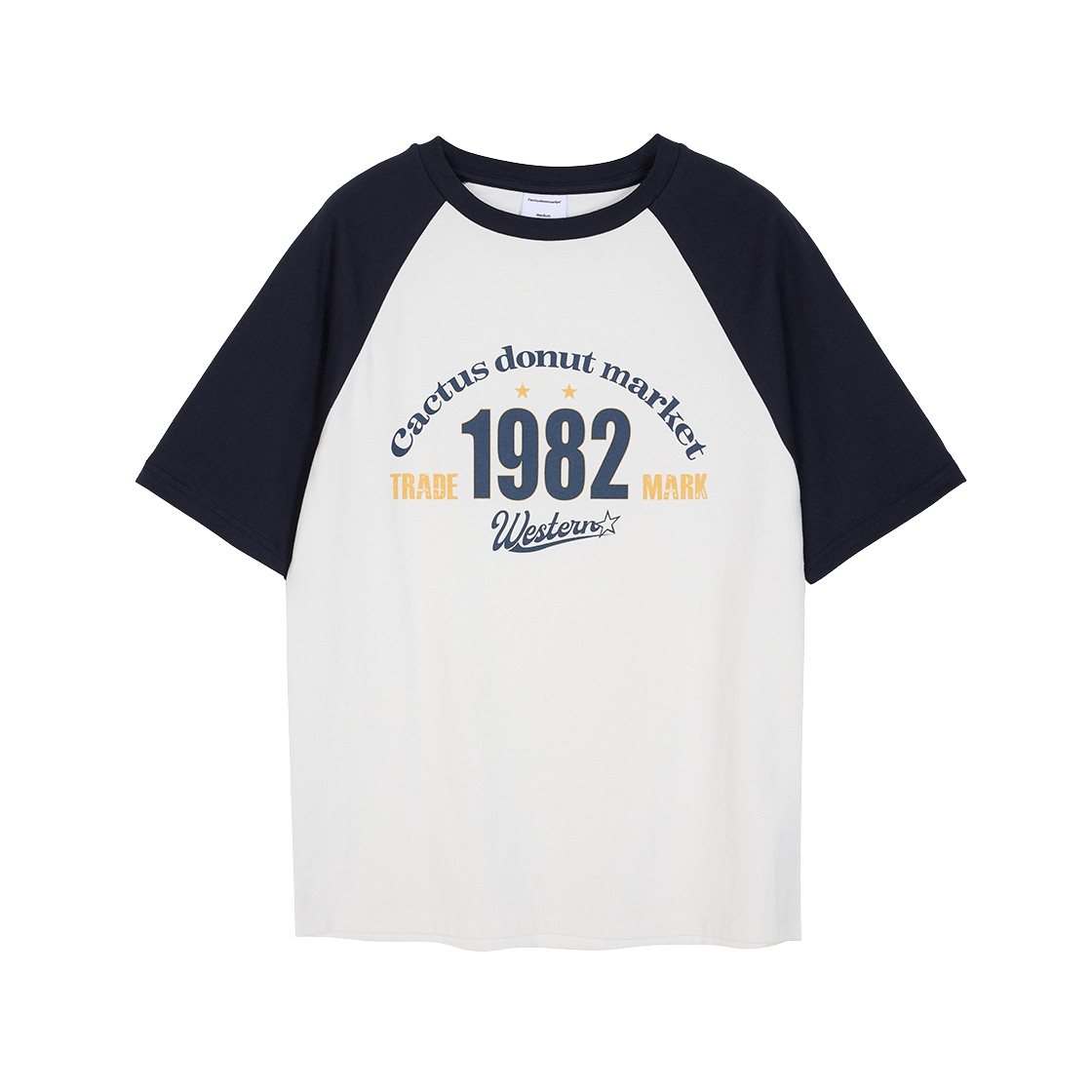 캑터스도넛마켓 1982 래글런 티셔츠 – 네이비